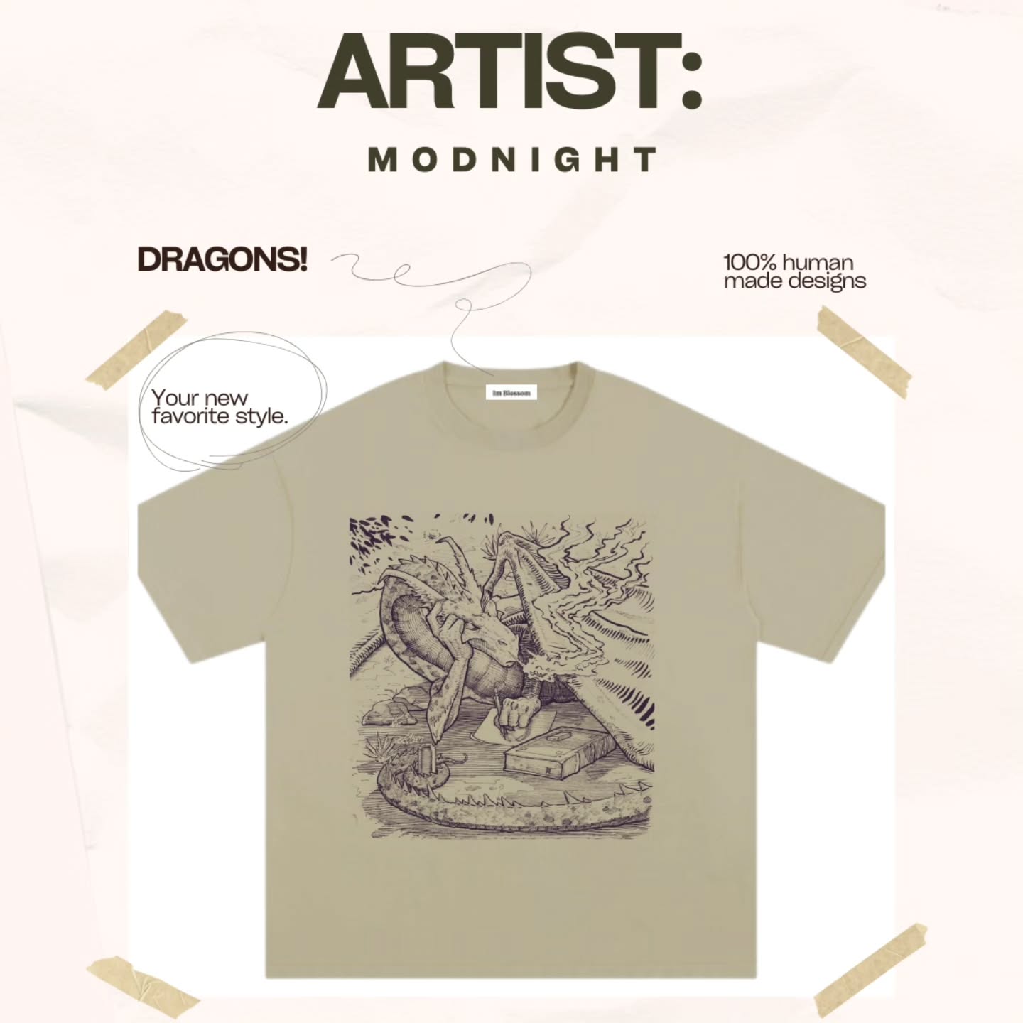 Do you like dragons?
This is a original design made by the artist @modnight
At I’m Blossom, we believe in the magic of human touch. Every design in our shop is 100% created by artists.
Wear original art pieces and support art!
Check the collection at imblossom.ca
#teesandmore #artcollection #artincanada #ArtMeetsFashion #imblossom