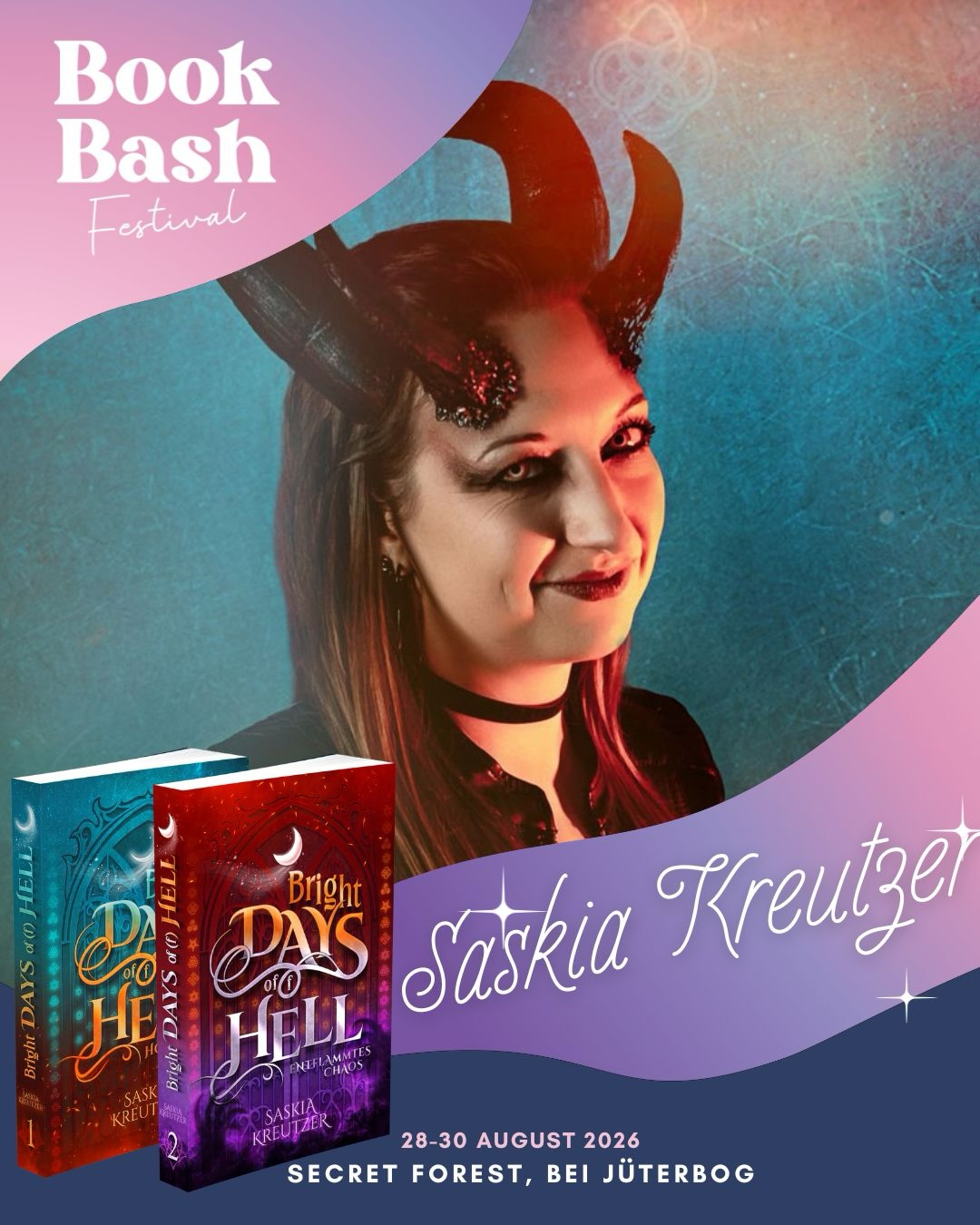 Die Liebe Saskia ist beim Festival mit dabei und entführt euch alle in die Hölle!!! Und das ist kein Aprilscherz. Ich will, dass ihr alle Bright Days of Hell auscheckt (gibts unter anderem bei Kindle unlimited zu lesen) und mir anschließend erzählt, wie ihr es fandet. Ansonsten gibts keine leckeren Drinks beim Festival! 🍹🤭 Really, probiert die Rezepte auf Saskias Seite aus!
#readtobookbash #bdoh #bookbashfestival
