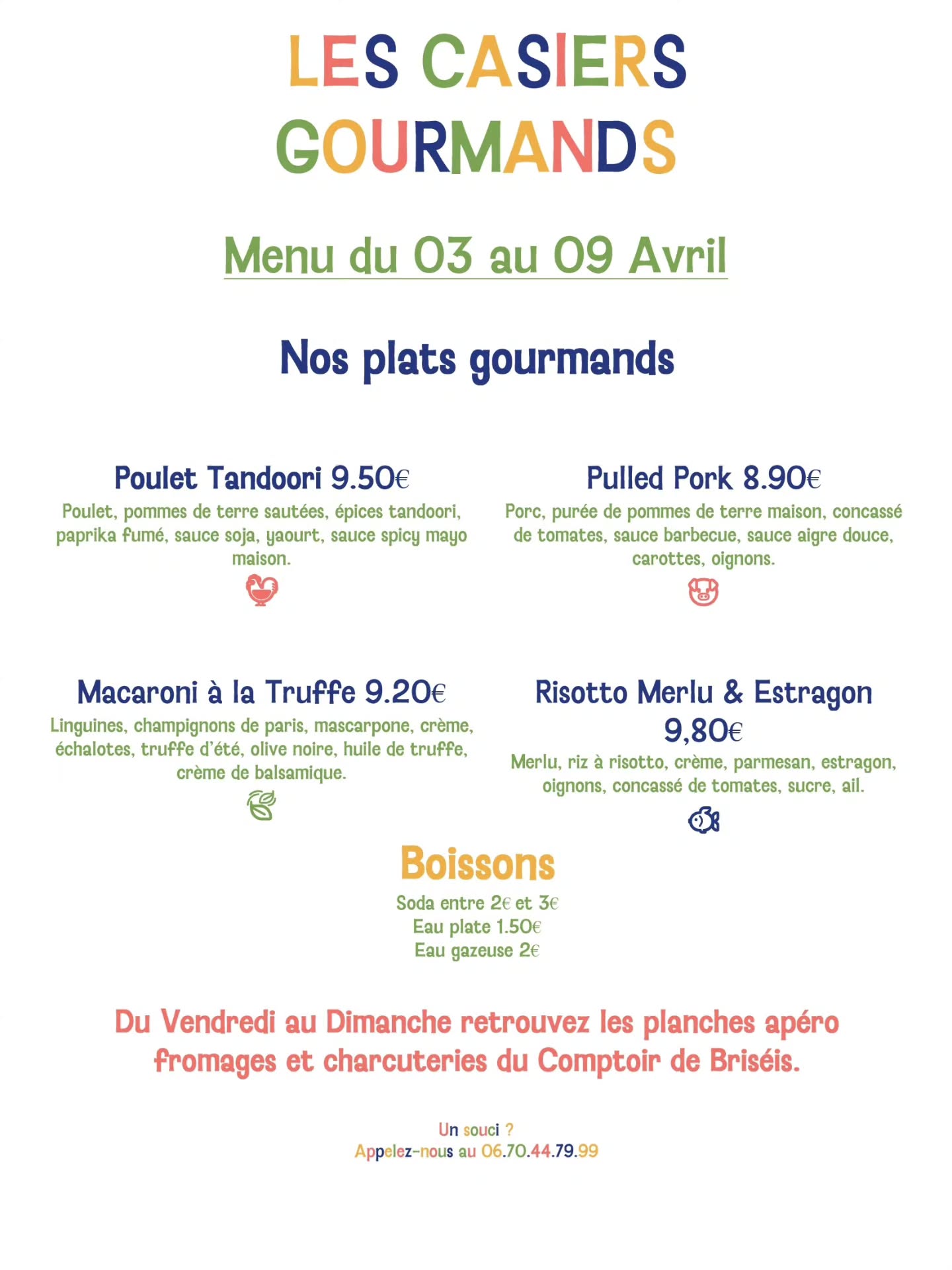 Avec une semaine un peu particulière avec la coupe de france du burger pas de changement de Menu pour cette semaine.