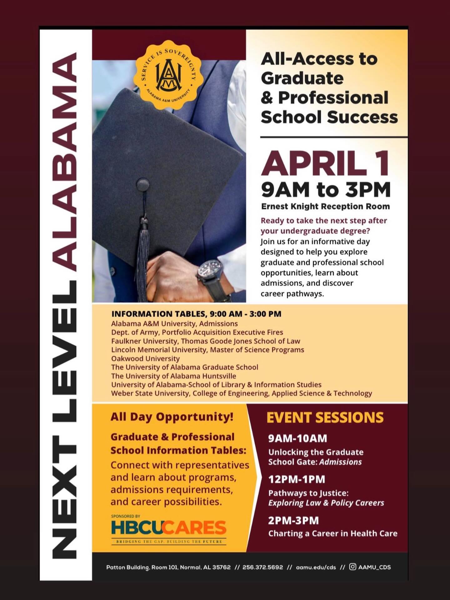 Everyone sees the checks.
We see the impact.
At HBCU C.A.R.E.S., it’s never just about giving away money. It’s about creating opportunities for our institutions to host meaningful programs, activate their campuses, and most importantly, prepare students for life after graduation.
That’s exactly what this looks like in action.
The Alabama A&M University Career Development Office is hosting All-Access to Graduate & Professional School Success a full day designed to expose students to what’s next. From admissions insight to career pathways, this is how we bridge the gap between college and career.
This is the work.
This is the mission.
This is how we move students forward.
📍 Alabama A&M University
🗓 April 1 | 9AM–3PM
#HBCUCares #BridgingTheGap #HBCUExcellence #WorkforceDevelopment #GraduateSchool CareerReadiness AAMU LifeAfterCollege
