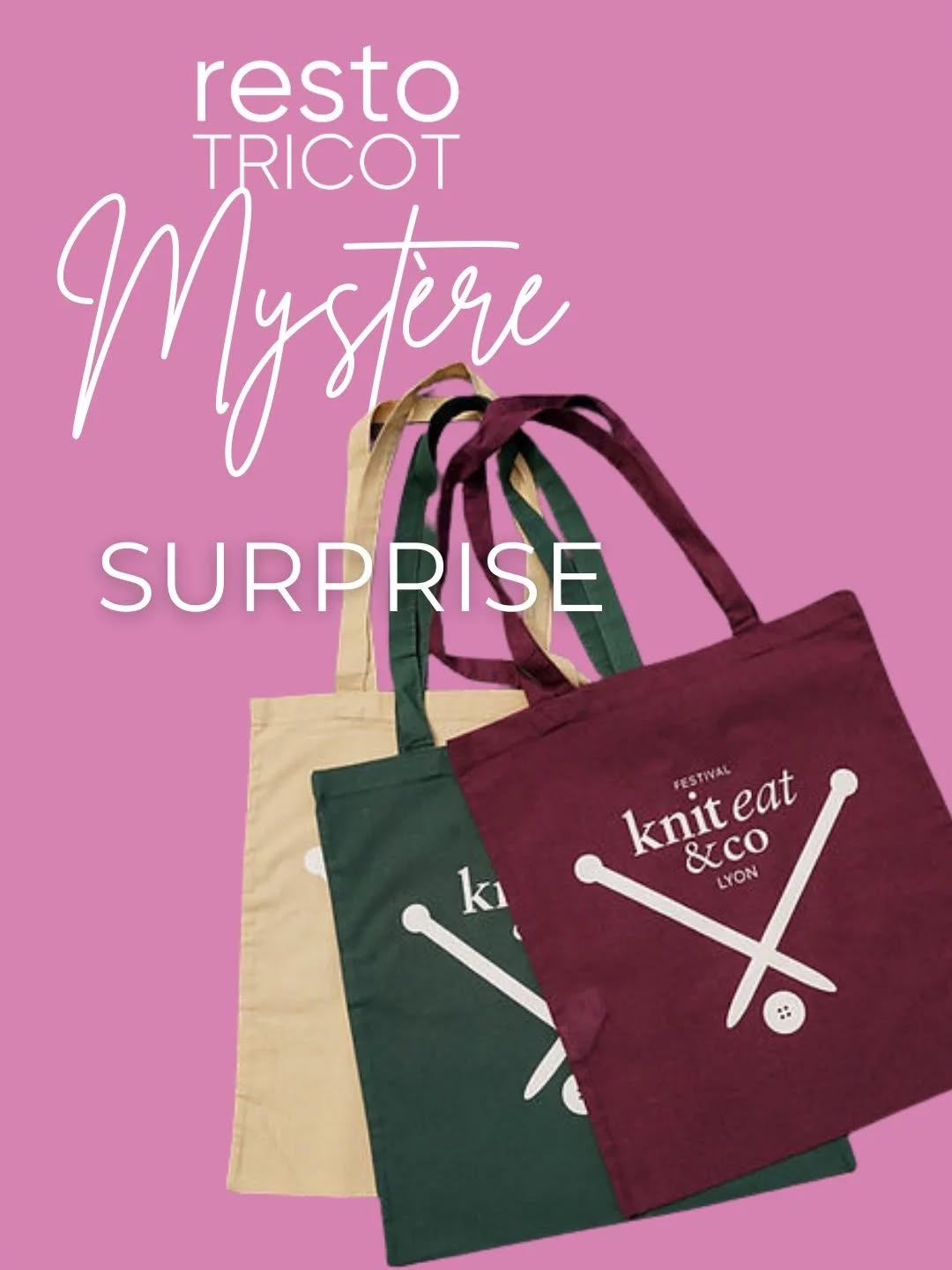 ❤️🥗🧶🅡🅔🅢🅣🅞 🅣🅡🅘🅒🅞🅣 🧶🧵✂️
📆 Le prochain Resto Tricot Mystère aura lieu le 8 Avril de 18h30 à 21h30. L'adresse vous sera révélée la veille 😉
On a prévu un petit cadeau pour chaque participant : un Tote Bag Knit Eat à la couleur de votre choix 😍
Comment participer ?
🎟️ Il faut réserver votre place sur la billetterie de notre site car les places sont limitées.
📢 La billetterie est dispo sur www.kniteat.fr
📩 Vous pouvez également demander à recevoir les informations via notre Newsletter (inscription sur kniteat.fr).
Que vous soyez seuls ou en groupe, débutants ou experts, que vous ayez une préférence pour le tricot, le crochet, la couture, la broderie. .. vous êtes les bienvenus. Un système à été mis en place lors du dernier resto pour les débutants ou celles qui ont un petit ''bug'' quant à leurs encours 😘
#kniteatlyon #lyon #kniteatandco2026 #restotricot