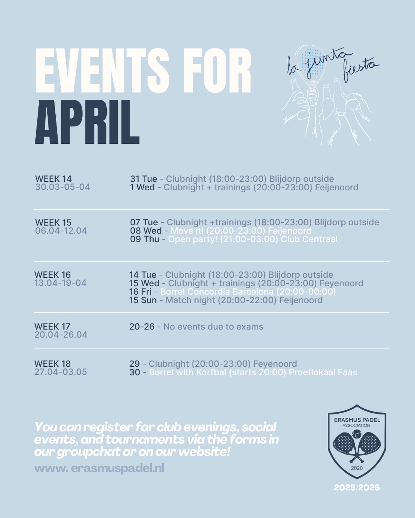 ๐ Schedule of April ๐