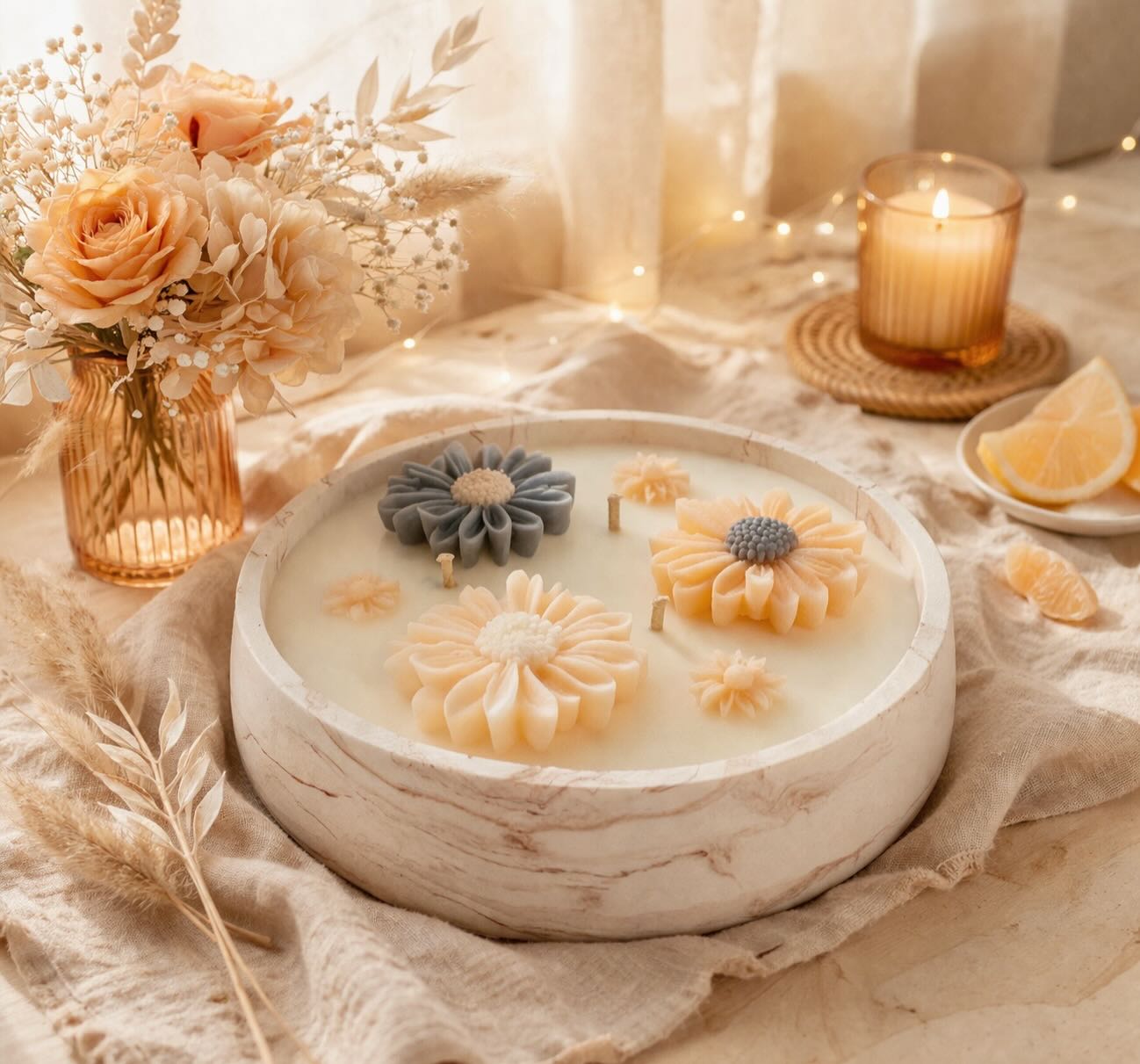 ✨ Ton moment M&MOI ✨
Une bougie délicate et élégante, imaginée comme une véritable pièce de décoration.
Son contenant effet marbre accueille une cire douce sublimée par les fleurs aux teintes pêche et gris poudré.
Chaque détail invite à la douceur : une ambiance chaleureuse, apaisante, parfaite pour créer un moment cocooning chez soi.
Une création unique qui allie esthétique et émotion 🤍
Pensée pour toi, créée avec amour 🤍
#candle #artisan #madeinbelgium🇧🇪 #cocooning #homedecor