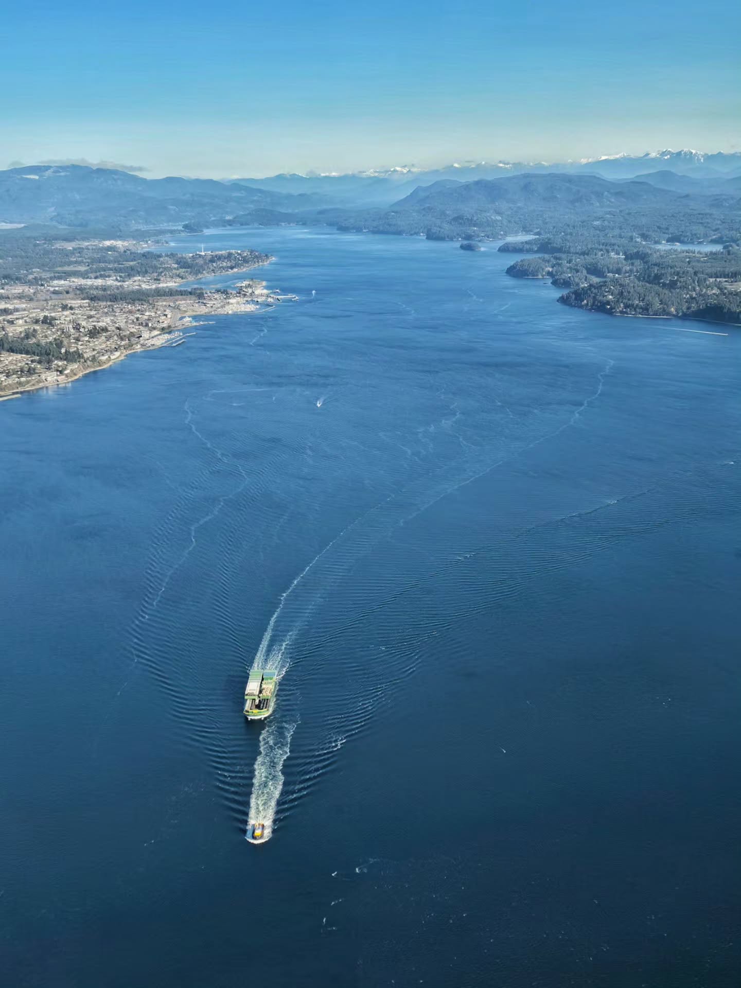 Stunning day here on Vancouver Island! Caught a container barge passing through Campbell River en route from Alaska to Seattle.