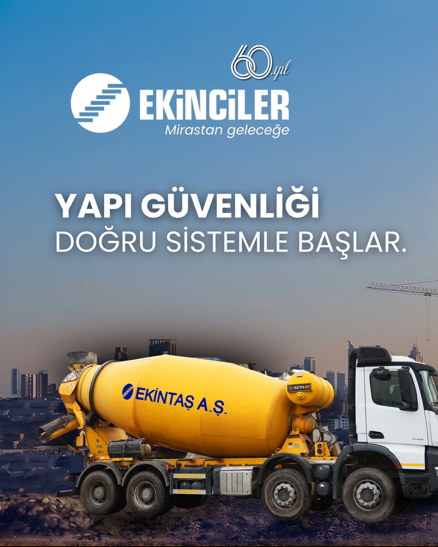 Yapının temeli, doğru mühendislik, sürdürülebilir kalite ve kontrollü üretimdir.
Ekintaş; modern üretim altyapısı, yüksek kapasitesi ve geniş kalite aralığıyla projelerin en kritik aşamasında güvenilir çözüm ortağıdır.
Her aşaması denetlenen üretim süreci, sahada sürdürülebilir performans sağlar.
40 yılı aşkın deneyimle, yapıların sadece bugününü değil, yarınını da inşa ediyoruz.
-----///-----
The foundation of construction lies in sound engineering, sustainable quality, and controlled production.
With its modern production infrastructure, high capacity, and wide range of quality standards, Ekintaş is a reliable partner during the most critical phases of projects.
Our production process, which is monitored at every stage, ensures sustainable performance on-site.
With over 40 years of experience, we build not only the present but also the future of structures.
#Ekinciler #Ekintaş #HazırBeton #İnşaat