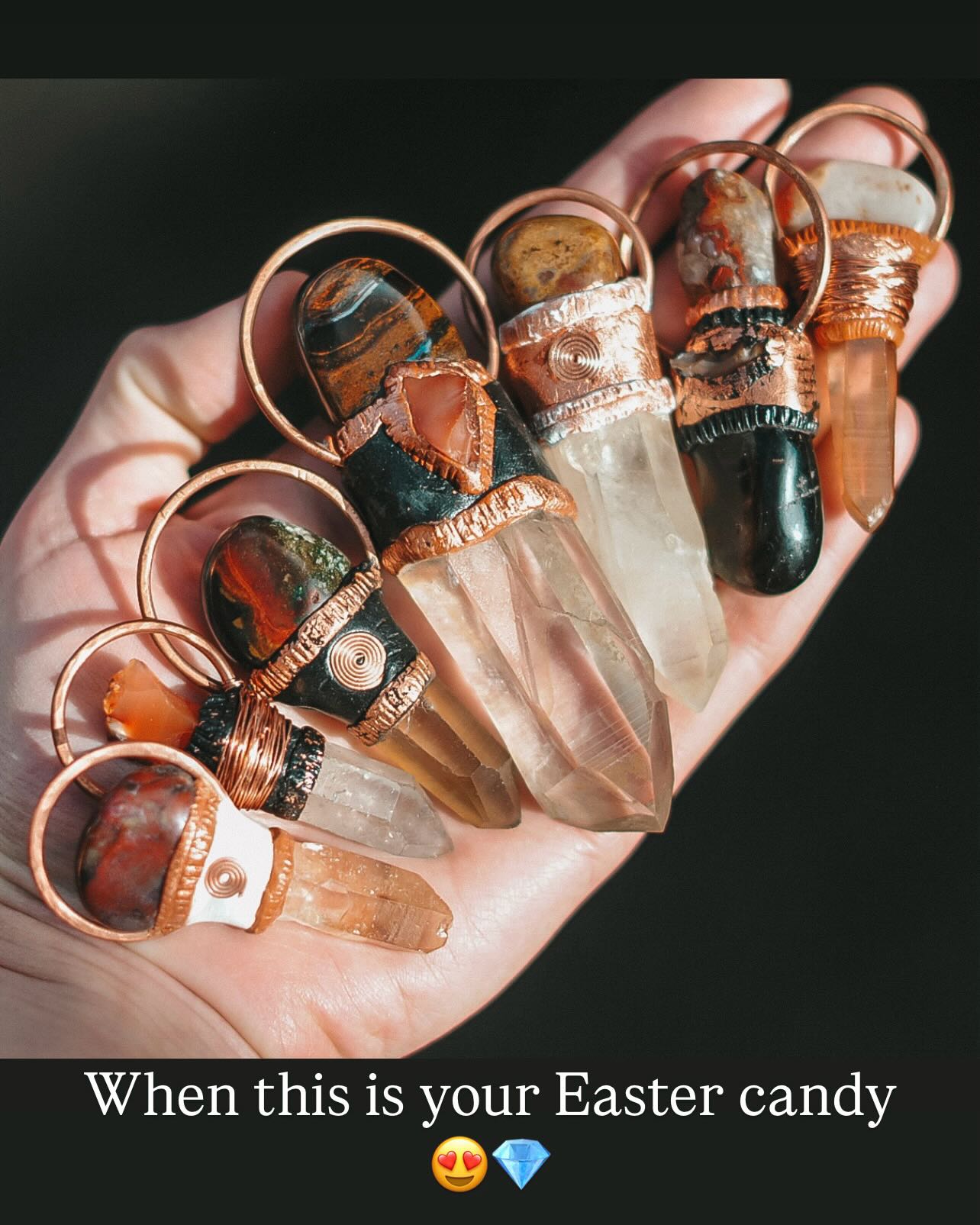Real Easter candy 🍫🍭🍬💎
Handcrafted crystal talismans available on www.coppermyst.com 📿✨🙌🌸
