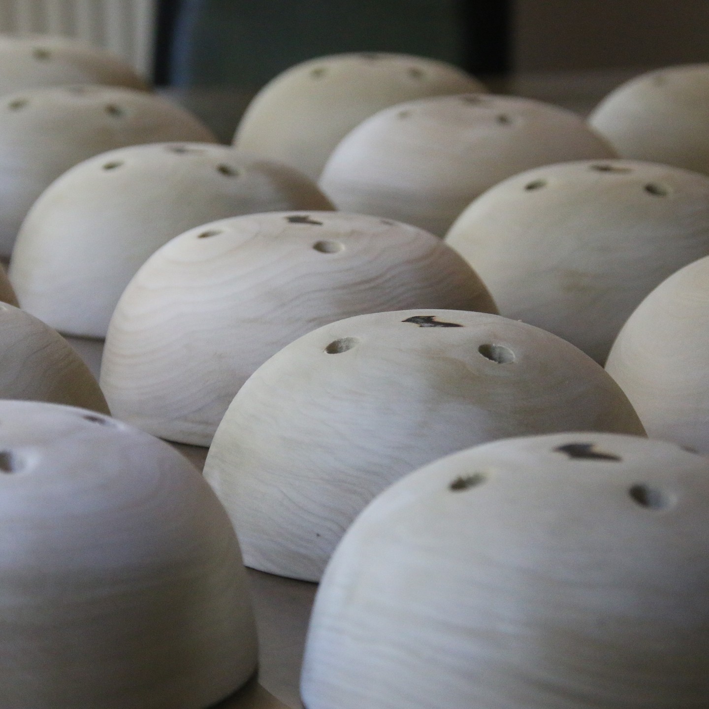 A recent order of many domes for a campus board, sounds like a really exciting project - a joy to make these and I'm psyched to see this come about! Thanks to @climbingcoaching