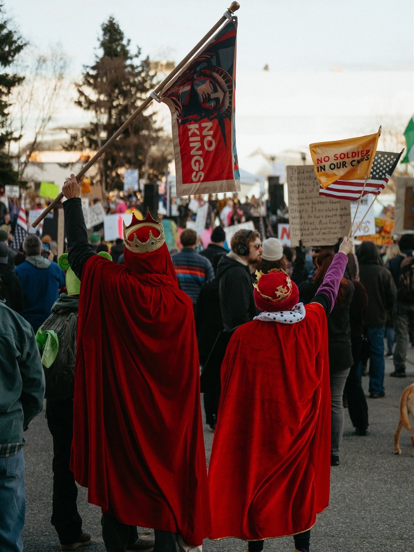 As fellow Alaskans, Americans, and community members, stand together in protest today, here are some images from No Kings 2.0 in Anchorage this last October. Keep making your voices impossible to ignore.