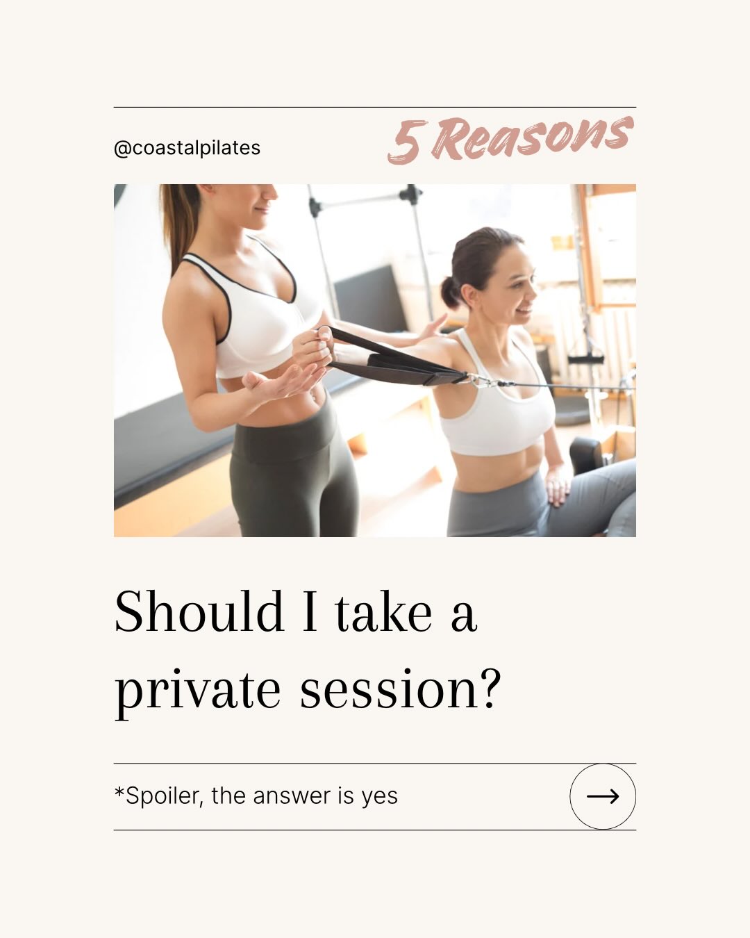 April is coming in hot and we are ready to step up our Pilates practice.
Private session special
3 sessions $225*
3 semi privates $165/pp*
These will be our best deals of the year for these packages. Don’t miss out.
*limit of 1 per person
Contact the studio to buy your package and schedule your session 💪🏻