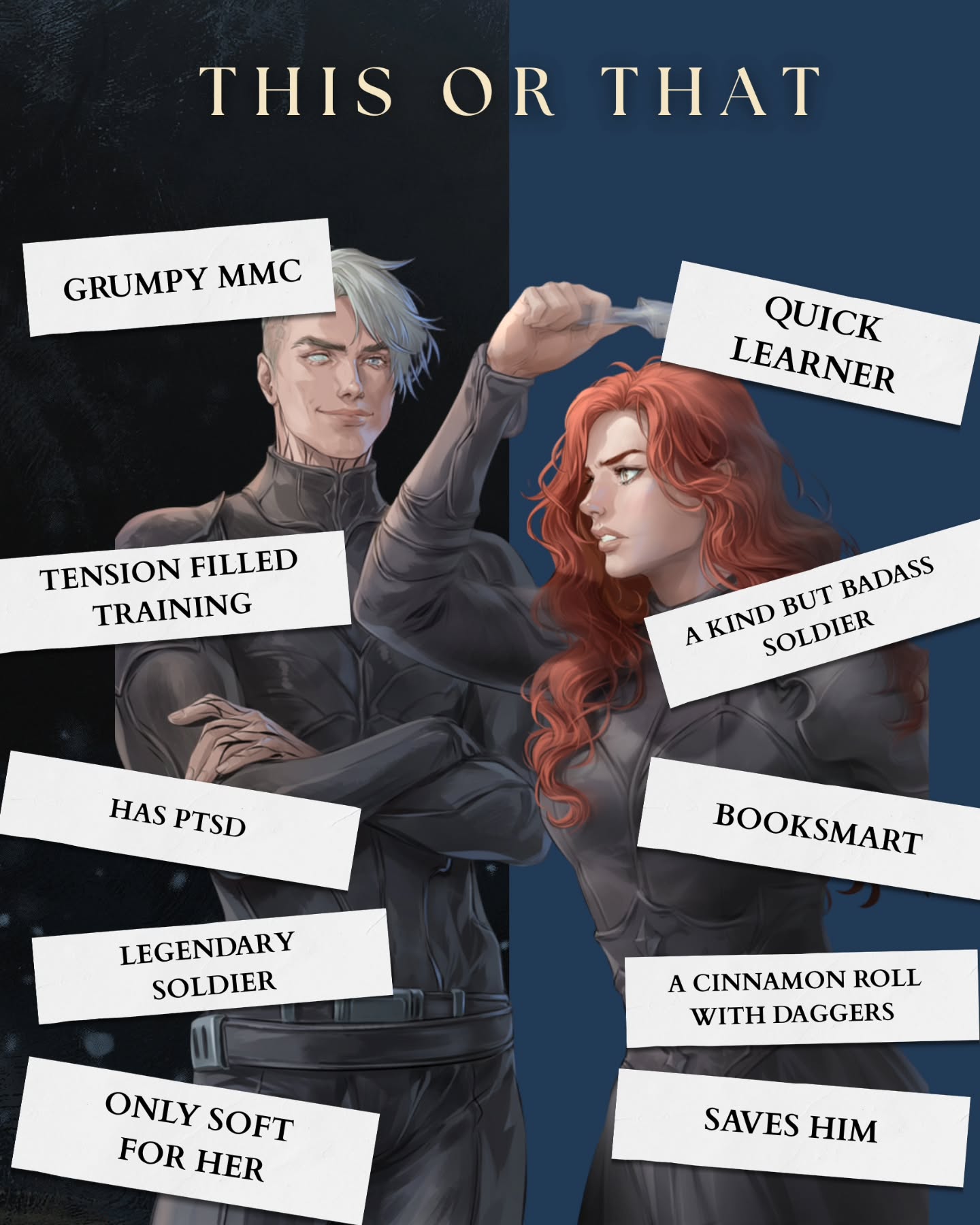 Who would you pick? 👀
THE LAST DRAGON is a fantasy romance novel told from the MALE POV ONLY where dragons rule the skies and scorch the earth. Humanity is on the verge of extinction, and only the brave and elite warriors can restore the peace between the beasts and humans... or completely annihilate them all.
Zel Aaran is a loyal soldier to The Corps, a ruthless war college that trains soldiers to slay dragons. And he's the best of them all. But eight years with dragon poison in his bloodstream makes it hard for him to execute his duties, especially not when General Grogol is encouraging him to take up the role of a Commander.
With a vicious Redsnout dragon threatening what's left of humanity, Zel has no choice but to do what he's told before the poison consumes him. But when his childhood friend, Nidala Ward, joins the Corps, his world is turned upside down when she slowly reveals dark secrets of Karalia that have been long forgotten.
Now, he begins to question reality. Is it the poison that's taking over? Or something darker? Now he needs to decide. Does he save humanity? Or protect her and the secrets they now both know?
And since his walls are falling apart, will he let her in?
Perfect for fans of:
- Attack on Titan
- Fourth Wing
- Divergent
- Hunger Games
READ ON KU! ✨️
🔥Slow burn
❤️🔥YEARNING
💀MMC has VENOM in his veins slowly 😵 him
🐉 Unique Dragons
🗡❤️ Enemies to Lovers
🏰 Military Academy Setting
🍫 Chocolate lover MMC
📖 Book smart FMC
🌹 Found Family
✨️ Forced Proximity
😨 PTSD Rep
🦅 Hawk companion
🗡 Protective MMC
😒 Broody
🤭 BANTER
🍿 Side characters to die for
#bookstagram #indieauthor #romantasyauthor #romantasybooks #romantasy