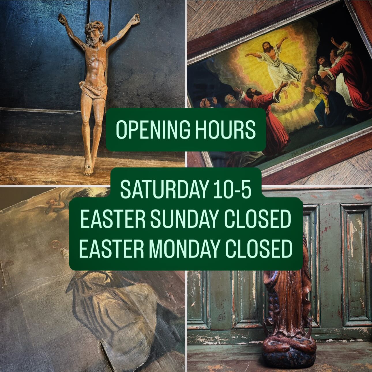 Have A Wonderful Easter Weekend Folks!
OPENING HOURS:
SATURDAY 10-5
EASTER SUNDAY CLOSED
EASTER MONDAY CLOSED