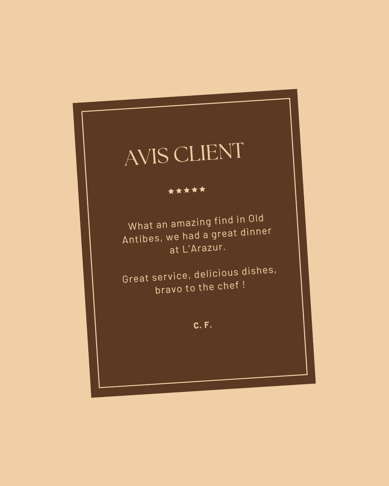 Vos retours sont précieux et nourrissent chaque jour notre envie de vous offrir le meilleur ❤️
‣ Réservez votre table sur www.larazur.fr