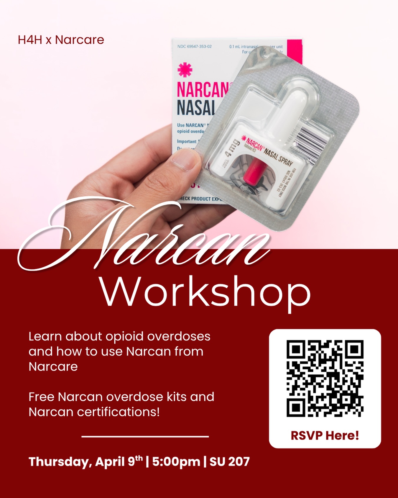 Join us for a Narcan training workshop, hosted by @narcarelv ✨Learn about opioid overdoses and how to use Narcan to reverse them! Spots are limited, so RSVP on our calendar
📅 Thursday, April 9th
⏰ 5 - 6pm
📍 SU 207