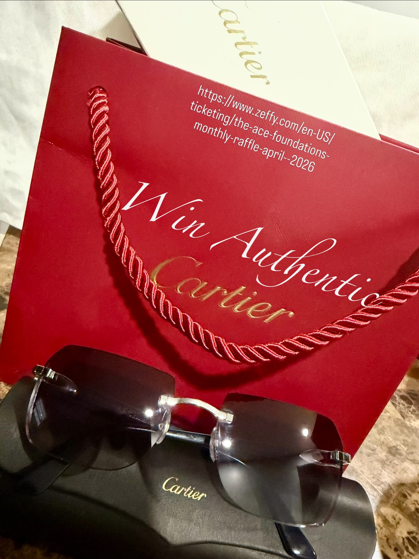 Win Cartier for $10 💎
Authentic Cartier CT0287O-004 designer frames ($1,200+ value)
We’re raffling these off to support The Ace Initiative.
🎟️ Entries are live now
📅 Drawing April 30
🔥 Only 500 entries available
$10 = 1 entry
$25 = 3 entries (best value)
$50 = 10 entries
👉 Enter here: https://www.zeffy.com/en-US/ticketing/the-ace-foundations-monthly-raffle-april—2026
Every entry supports real community impact.