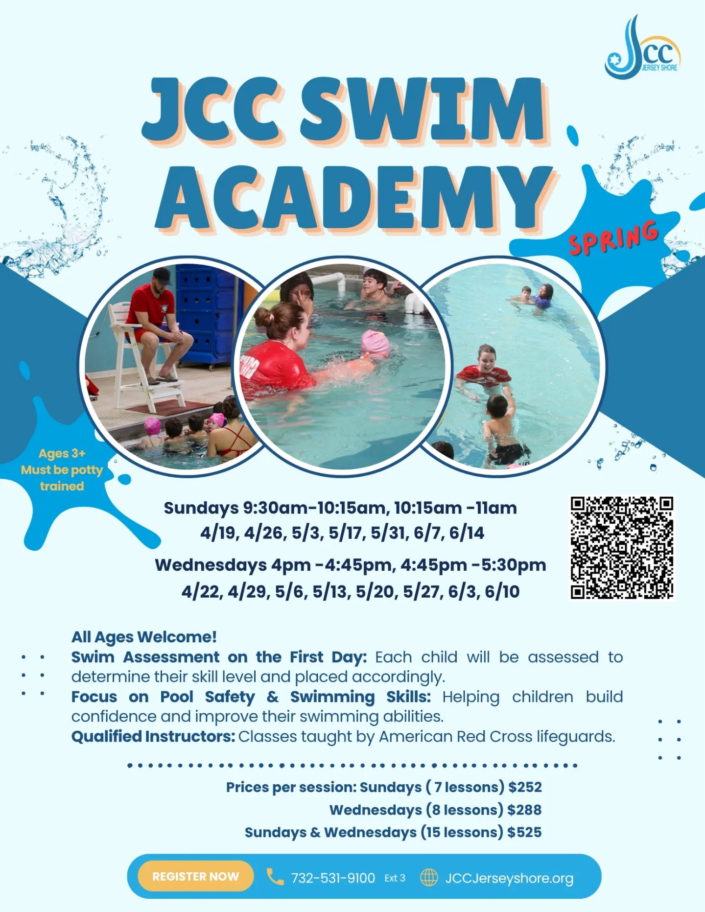 Looking for swim lessons this spring? 🌊
Our Swim Academy helps kids feel confident and safe in the water! All while having fun every step of the way.
Limited spots available —> give your child the confidence to be safe in the water. Register today 💦