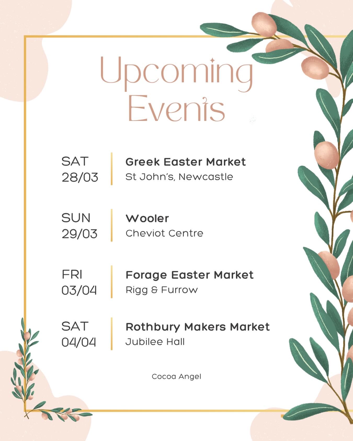 Where you can find me…. Or browse my website www.cocoa-angel.com