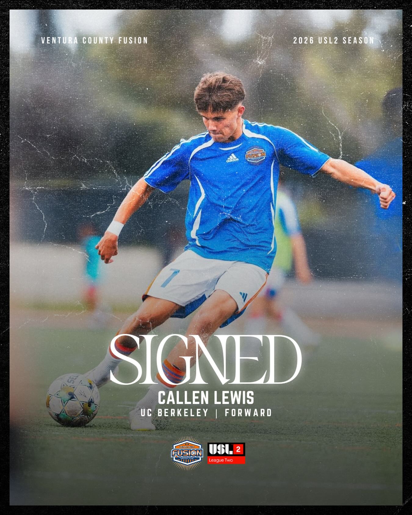 𝗣𝗟𝗔𝗬𝗘𝗥 𝗔𝗡𝗡𝗢𝗨𝗡𝗖𝗘𝗠𝗘𝗡𝗧
From Academy to USL2 🔵🟠
Welcome back to the 805, Callen Lewis @callen_lewis10
Fusion Academy player, now competing at Cal Berkeley, returns for the 2026 season.
#Prideofthe805 #VamosFusion @uslleaguetwo