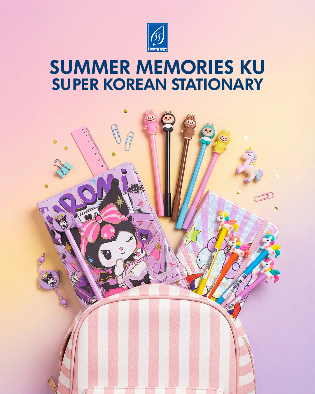 Add a touch of cuteness to your summer with our adorable Korean stationery collection!
From quirky pens to colorful diaries, we've got everything to make your notes as fun as your style.
Explore the Super Korean Stationery collection today and bring some joy to your desk!
#SuperSaravanaStores #KoreanStationery #SummerVibes #CuteStationery #AdorableDesigns