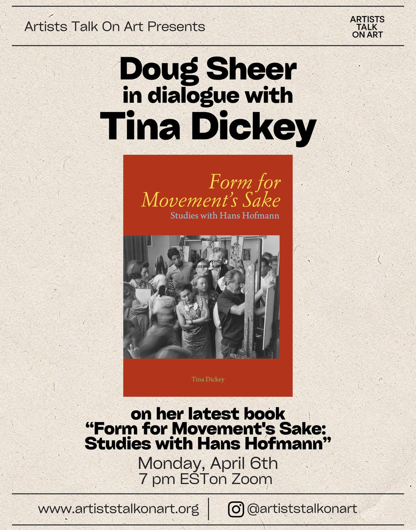Artists Tina Dickey and Doug Sheer, both veteran oral historians, hold a dialogue on Monday, April 6th at 7 pm EST on Zoom to celebrate the launch of Dickey's book "Form for Movement's Sake: Studies with Hans Hofmann" (Yale U Press) in a conversation ranging from memories of the Hofmann era to thoughts on the creative process and art education, to insights on the energies created by form, color, and spatial movement, and how all this relates to now. Those attending receive a discount of 30% on this book if buying from yalebooks.com in April.
Douglas I. Sheer was born in 1944 in New York City to two artist parents, Benjamin Sheer and Marcia C. Sheer. He grew up in Greenwich Village and attended P. S. 41 where his classmates included future critic A. D. Coleman and future actor Robert De Niro. Both his parents had been a part of the Artists Union and WPA in the 1930s and the family spent time in Woodstock, NY and summers in Provincetown, MA.
They maintained two apartments, one an art studio, on the same 6th floor as their residential apartment in a Hudson Street building near the old Meat Market District. That studio faced north and overlooked the operating High Line Railroad. He was also exposed to the art teaching of Hans Hofmann, to whose class his parents went in the late 1940s and early 1950s.
Artist, author, and under her stage name, documentary filmmaker, Tina Dickey, is a recognized authority on the teaching of painter Hans Hofmann. In 1982 after a decade of exhibiting black and white woodblocks, Dickey began to study painting with several former Hofmann students before conducting an oral history now in the Archives of American Art.
She has presented lectures and moderated panels on Hofmann’s teaching at a number of venues, including the New York Studio School, Art Students League, NYU, Hunter College, Pollock-Krasner House, and the Rishi Valley School in Andhra Pradesh, India.
Visit our website in bio to find the link and register.