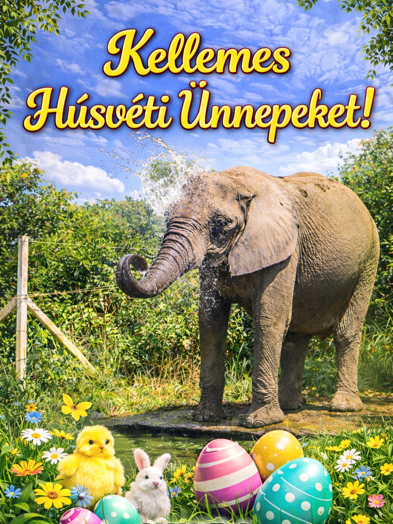🐣🌷 Kellemes Húsvéti Ünnepeket kíván a Kimba Elefánt Park! 🐘🌿
Kívánjuk, hogy ez az ünnep legyen tele örömmel, pihenéssel és sok szép közös pillanattal szeretteitekkel. 💛
Várunk benneteket sok szeretettel a parkban egy élményekkel teli tavaszi kikapcsolódásra! 🌸