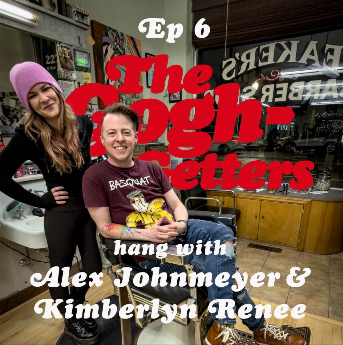 Holy shit! Our podcast interview with @thegoghgetters is OUT! @kreneeart & I had so much fun hanging out with Steve, Kerry, & Juan! Available on YouTube, Apple, Spotify & Amazon! #thegoghgetters #eakersbarbershop