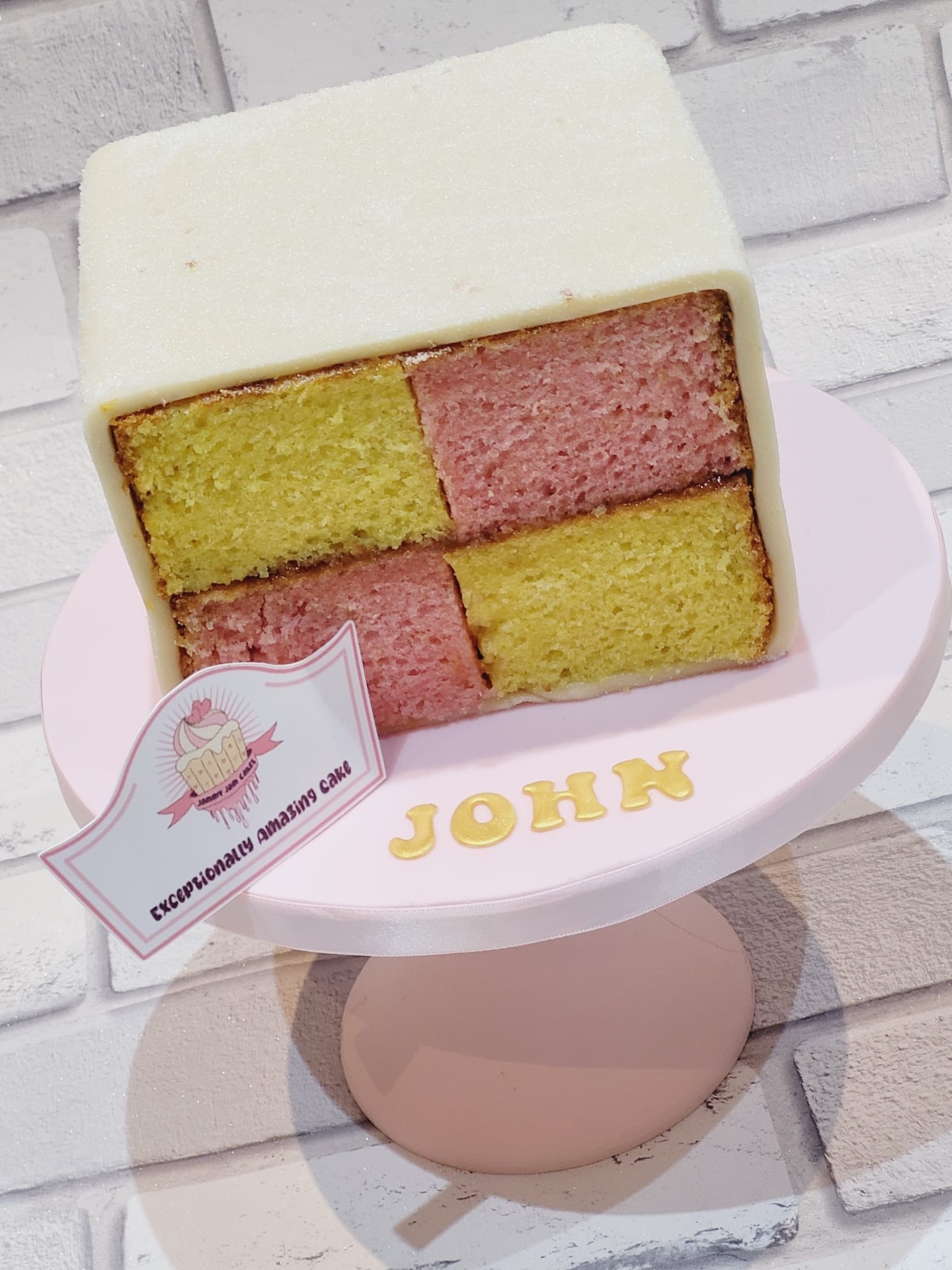 Battenberg Delight 💕
This Battenberg-inspired cake is made with soft vanilla almond sponge, carefully coloured to create that iconic chequered design, apricot filling all wrapped in a smooth layer of sweet marzipan for a truly traditional finish.
A perfect blend of nostalgia and craftsmanship — simple, striking, and seriously delicious 🍰
Made for my husband’s birthday - because he absolutely loves Battenberg cake 💖🍰
#battenbergcake #marzipan #cakedesign #CelebrationCake #UKBaker