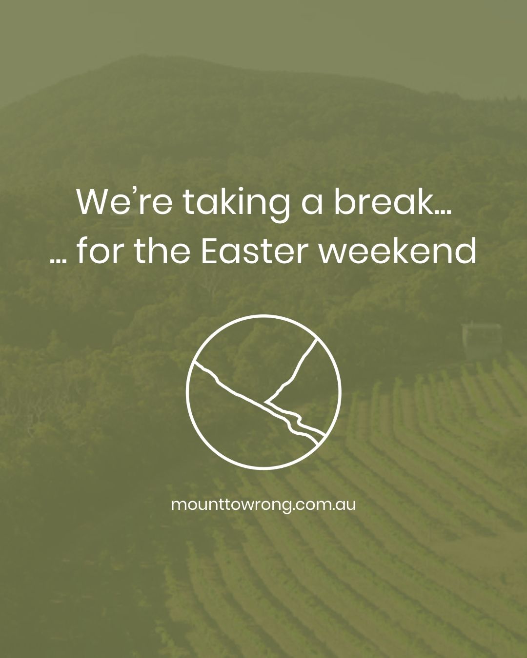 The Mount Towrong team will be taking a breather over the Easter weekend. Bookings for all future dates are, of course, always welcome. Please head to our website to view our current menu, learn a little more about our vineyard, and reserve a table for weekends in the future!
#mountowrongvineyard #mounttowrong #macedonranges #macedonrangesnaturallycool #mounttmacedon