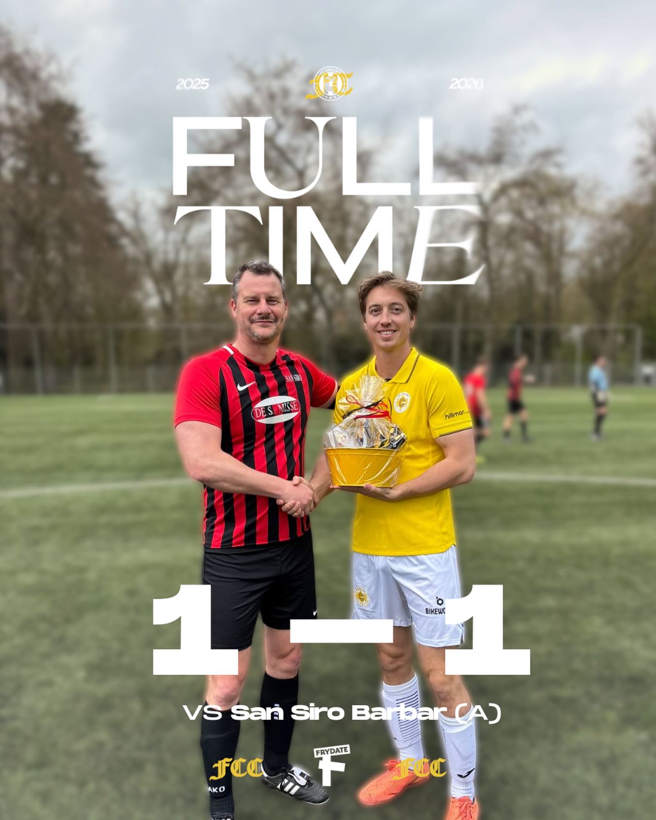 We sluiten ons fantastische competitieseizoen af met een billijk gelijkspel tegen San Siro Barbar.
De @toutbienpils van op het kampioenenfeest waren duidelijk nog niet helemaal verteerdโฆ
Grote dank aan San Siro Barbar voor de mooie attentie n.a.v. onze titel! ๐ค