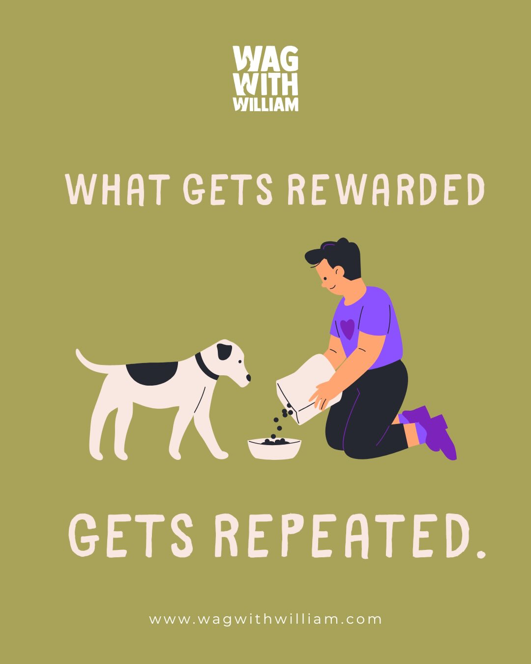 What gets rewarded gets repeated ๐พ #WagWithWilliam #FearFreeTraining #PositiveReinforcement
