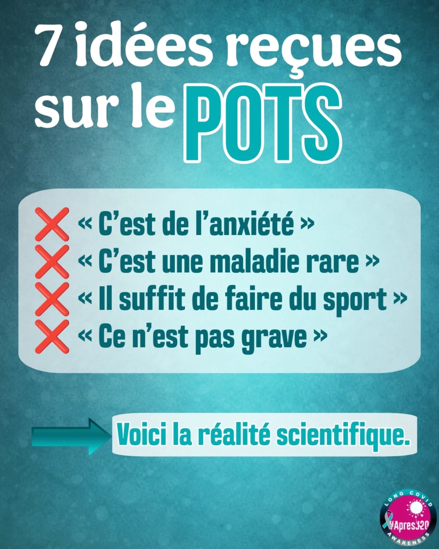 👉 Le #POTS est un trouble du système nerveux autonome avec des manifestations cardiovasculaires importantes.
Souvent méconnu, il peut être très invalidant et retarder le diagnostic.
Reconnaître le POTS, c’est permettre une meilleure prise en charge et améliorer la qualité de vie des patients.
*Suite au prochain post*
#CovidLong #Dysautonomie #LongCovidAwareness #everyheartbeatcounts @longcovidawarenessint