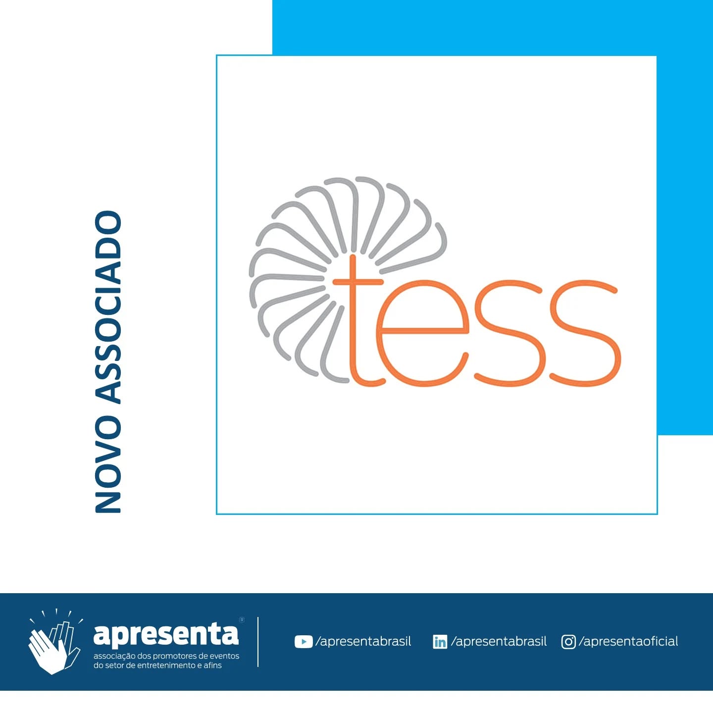 🎉 NOVO ASSOCIADO 🎉
Tess é uma empresa especializada na criação e produção de projetos culturais e de comunicação. Amantes da cultura, música, carnaval, arte e tudo o que move a sociedade pela criatividade e pelo pensamento.
Com um time de profissionais das mais diversas áreas, o desafio de colocar de pé uma ideia, um projeto é o que os une. Valorizando o bom gosto, o profissionalismo, o repertório e a criatividade.
Desde 2009, especialistas em festivais, projetos multilinguagem e projetos de Carnaval. Na Comunicação: Consultorias e Planos de Comunicação, Gestão de Crise, Assessoria de Imprensa, Relações Públicas, Produtos Digitais e Publicações.
#TesséApresenta
#ApresentaRepresenta
#SomosApresenta
#Apresenta+Abrape