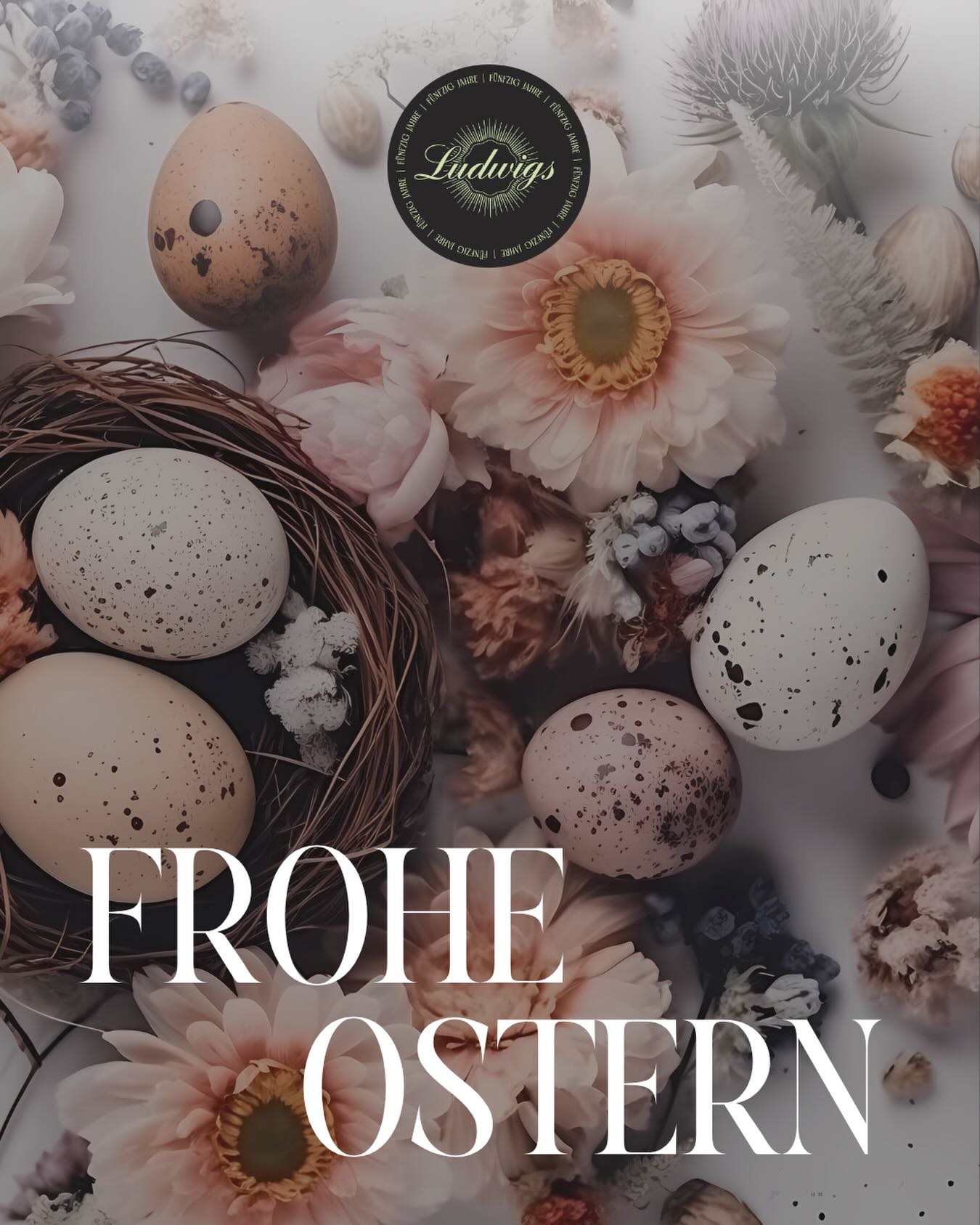 🐣 Frohe Ostern aus dem Ludwigs
Die Feiertage laden dazu ein, zur Ruhe zu kommen, Zeit mit den Liebsten zu verbringen – und einfach zu genießen.
Ob beim entspannten Lunch, Kaffee & Kuchen am Nachmittag oder einem genussvollen Dinner am Abend:
Ostern ist die perfekte Gelegenheit für besondere Momente.
Wir wünschen euch ein schönes Osterfest voller Leichtigkeit, Genuss und gemeinsamer Zeit.
Und freuen uns, wenn ihr die Feiertage mit uns verbringt.
🌷
