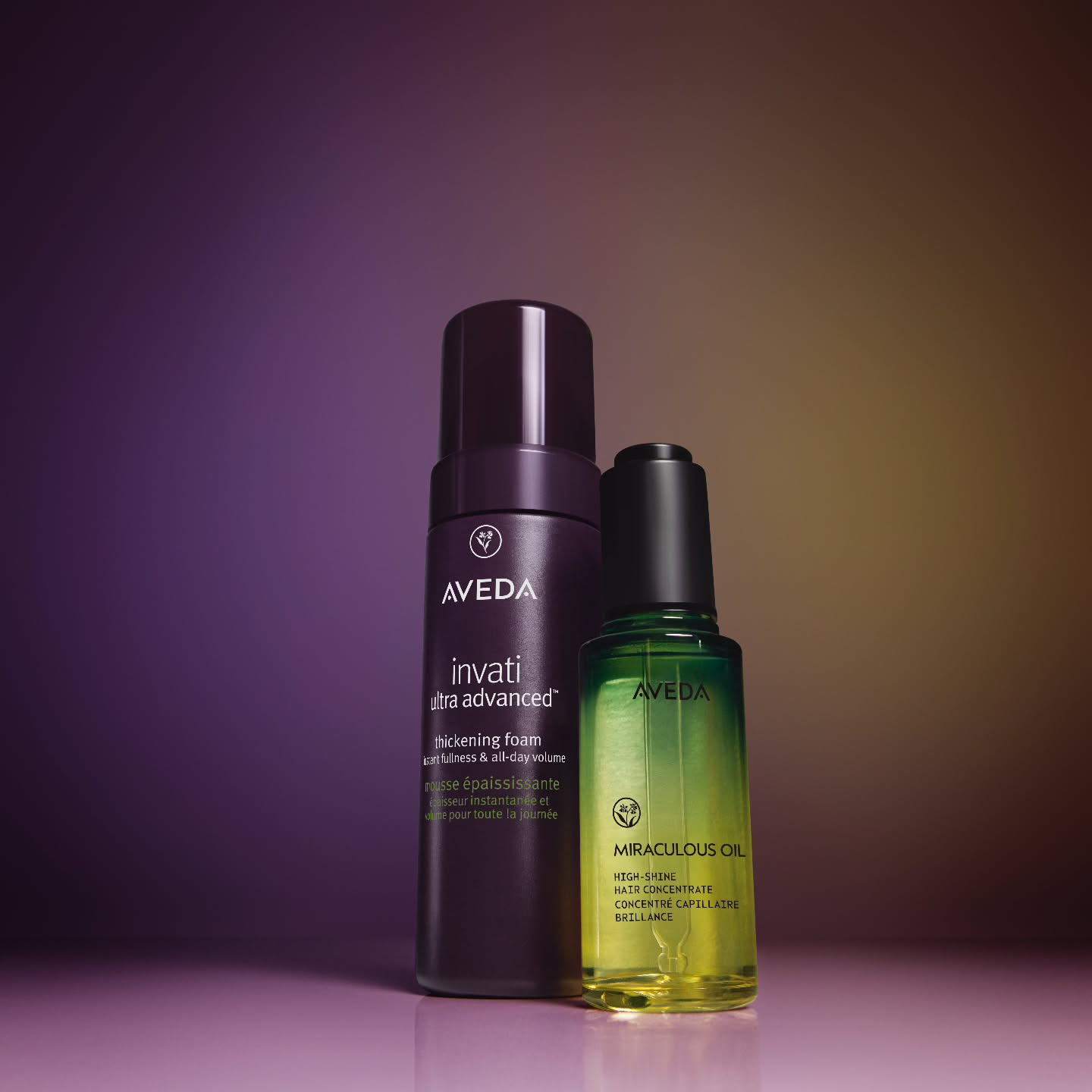 Fullness 🤝 Shine Invati Ultra Advanced Thickening Foam instantly thickens hair while Miraculous Oil delivers 195% more shine on contact. Your hair but fuller, glossier, and effortlessly radiant! Grab this power-full duo today at Grazie Salon. #AvedaSalons #AvedaArtist