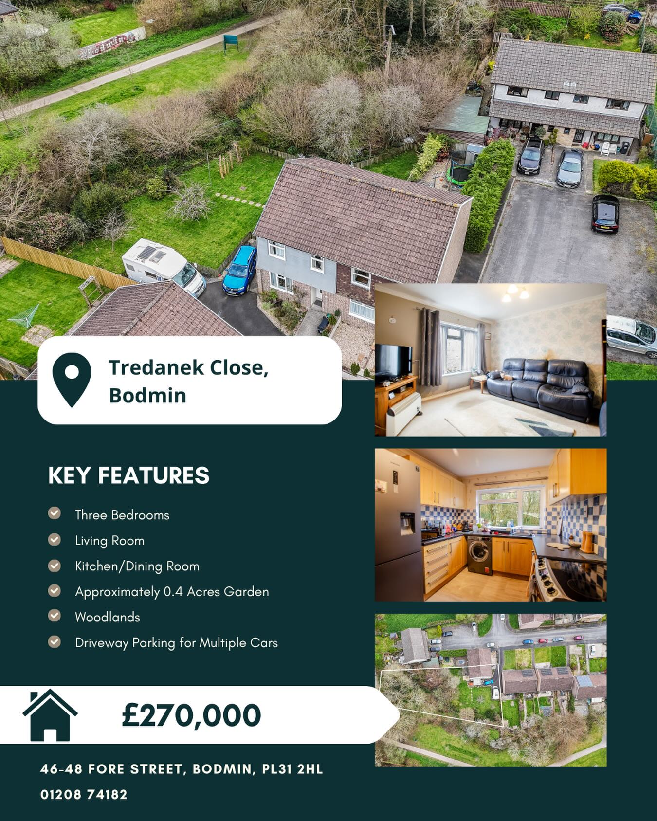 🙌 NEW TO THE MARKET 🙌
📍34 Tredanek Close, Bodmin
🏠 £270,000
This attractive three-bedroom semi-detached home is located in a pleasant and well-established residential area on the outskirts of Bodmin. The property offers spacious and versatile accommodation throughout and sits within an impressive plot of approximately 0.4 acres, which includes private woodland, creating a wonderful sense of privacy and a rare opportunity to enjoy nature right on your doorstep.
To enquire about this property, please call our Bodmin Branch on 01208 74182 📞
#cornwallliving #cornishestateagents #propertiesforsale
