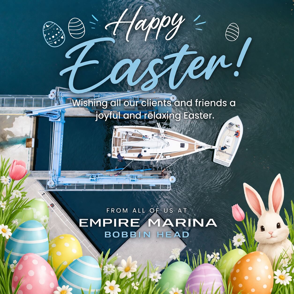 🌸🐣 Happy Easter from all of us at Empire Marina Bobbin Head! 🐰⚓️
Wishing all our wonderful clients, friends, and boating community a joyful and relaxing Easter filled with sunshine, great company, and time on the water 🌊☀️
Thank you for being part of our marina family — we appreciate your continued support and look forward to seeing you on the docks soon! 🛥️💙
#HappyEaster #EmpireMarina #BobbinHead #EasterOnTheWater #MarinaLife #BoatingLife #SydneyBoating #EasterVibes #OnTheWater #BoatLife #CoastalLiving #HarbourLife #EasterWeekend #FamilyAndFriends