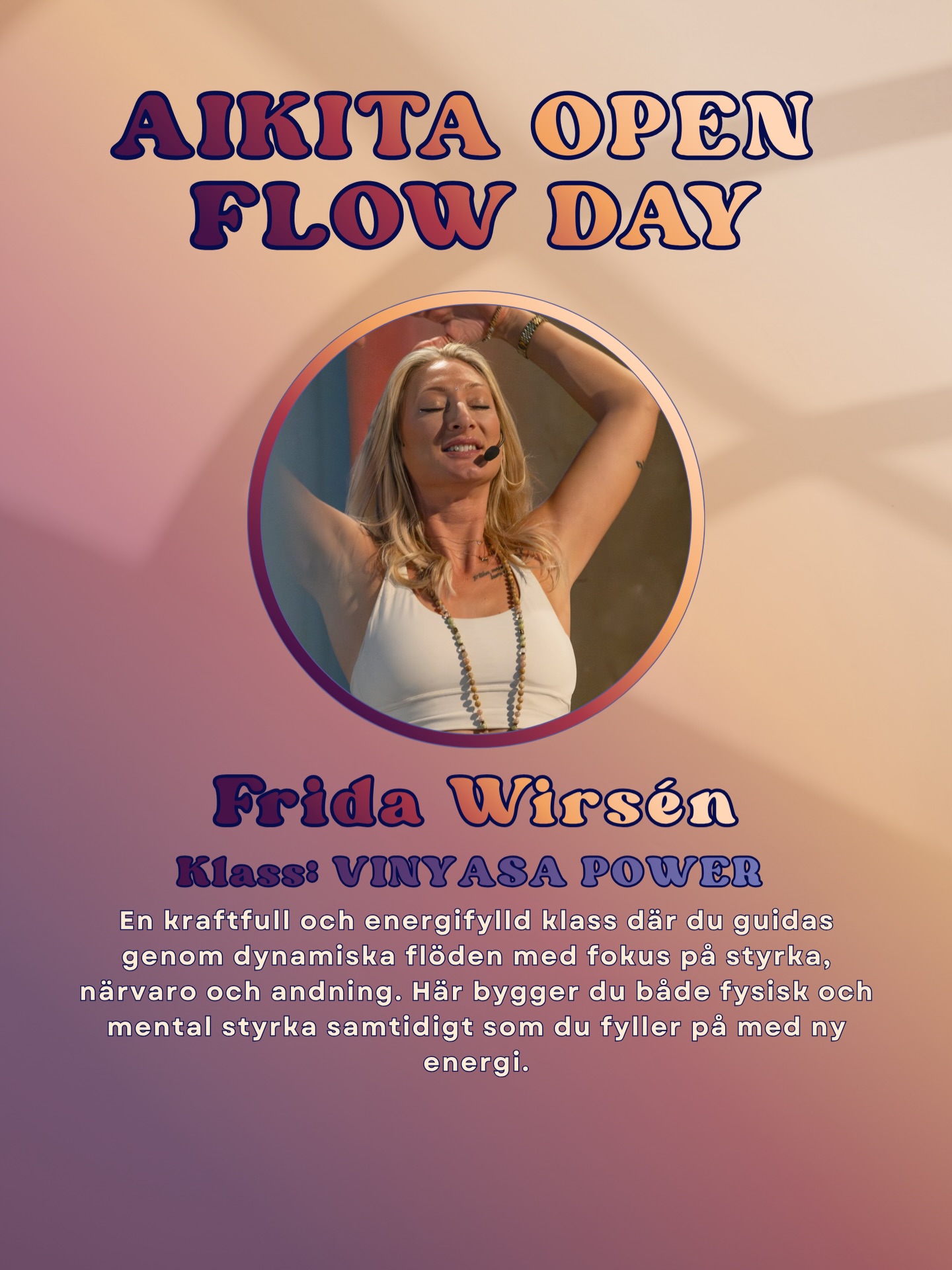 TILL DIG! Om du har känt dig trött, stressad, ur kontakt med dig själv eller bara längtat efter en dag där du får landa — då vill du inte missa Open Flow Day.
Det här är inte bara ett event.
Det är en dag för dig som vill andas lite djupare, röra kroppen, fylla på med energi och få känna dig inspirerad igen.
Under dagen kan du komma och uppleva olika klasser, landa i sound healing, prova nya sätt att ta hand om dig själv och bara vara i en miljö där du inte behöver prestera någonting.
Open Flow Day är för dig som:
– längtar efter mer energi
– vill prova yoga eller andra healing practices utan press
– vill komma ur huvudet och ner i kroppen
– vill möta likasinnade och få en dag som faktiskt känns på riktigt
Du behöver inte vara “bra på yoga”.
Du behöver inte ha allt på plats.
Du behöver bara komma som du är 🤍
Det här är din inbjudan till en dag med rörelse, återhämtning, gemenskap och inspiration.
✨ Kom och häng med oss
✨ Testa olika klasser
✨ Ta del av behandlingar / upplevelser
✨ Ge dig själv en dag att fylla på
Du förtjänar dagar som ger dig mer tillbaka än de tar.
📍 Fusion By M, Tomtebogatan 30
📅 16 maj
⏰ 10.00-16.00
Boka din plats i BIO / kom förbi