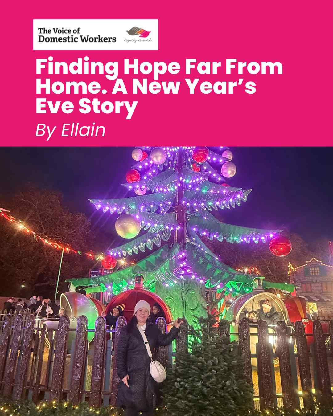 Some moments away from home stay with you the longest. Last January, Ellain shared a New Year’s Eve story filled with quiet hope, resilience, and the reality of being far from loved ones. It’s a reflection many domestic workers can relate to, finding light even in distance. Looking back, stories like this remind us of the strength it takes to keep going, and the hope that carries us through. Take a moment to revisit Ellain’s story and reflect on the meaning of hope, wherever you are.
Read here: https://www.rfr.bz/i4a3970
#VODW #DomesticWorkers #MigrantVoices #StoriesOfHope #FarFromHome #VoicesThatMatter