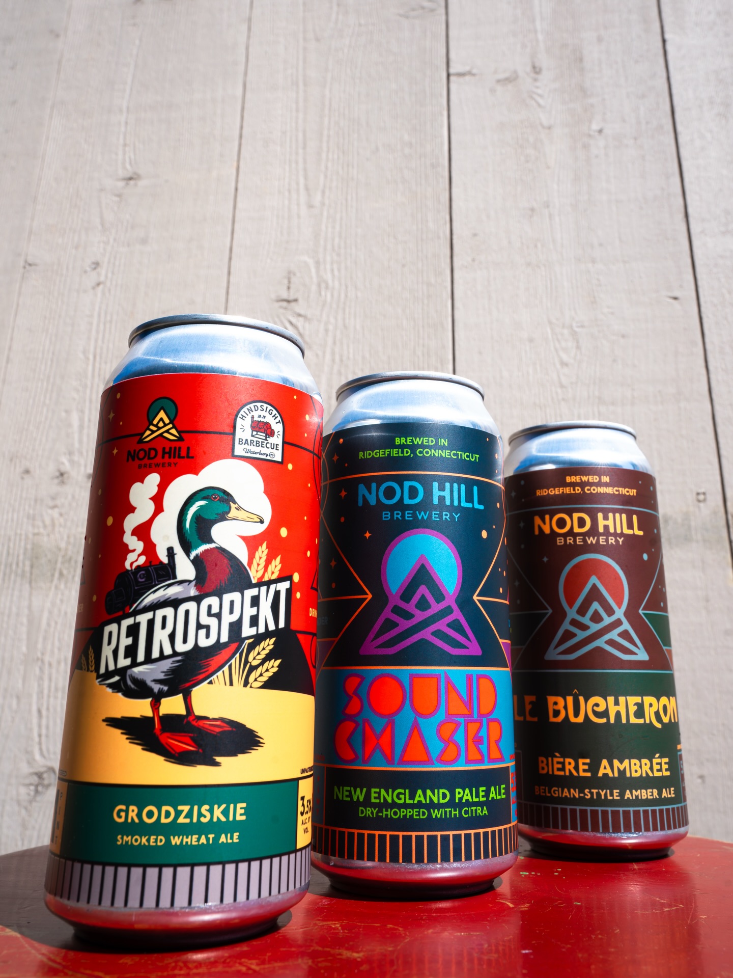 New can lineup this week:
ℝ𝕖𝕥𝕣𝕠𝕤𝕡𝕖𝕜𝕥 (3.5% Grodziskie)
We are excited to release this traditional Polish smoked wheat beer in collaboration with our friends at @hindsightbbq ! We spent the night around their pits, custom-smoking Connecticut-grown wheat from @thrallfamilymalt . Retrospekt maintains a firm bitterness with light, herbal notes, and a crisp, dry finish, with notes of clean oak and a restrained yet distinct smoke from the BBQ pits.
𝕃𝕖 𝔹𝕦𝕔𝕙𝕖𝕣𝕠𝕟 (5.4% Biére Ambrée)
A crowd favorite; featuring nutty, malty notes, spicy yeast aromatics, and a soft, biscuity finish.
𝕊𝕠𝕦𝕟𝕕 ℂ𝕙𝕒𝕤𝕖𝕣 (5.5% New England Pale Ale)
Our 100% citra-hopped, heavily-oated pale ale. Pithy citrus, ripe peach, and a smooth, silky mouthfeel.
All available in 4 packs in our taproom starting Wednesday!