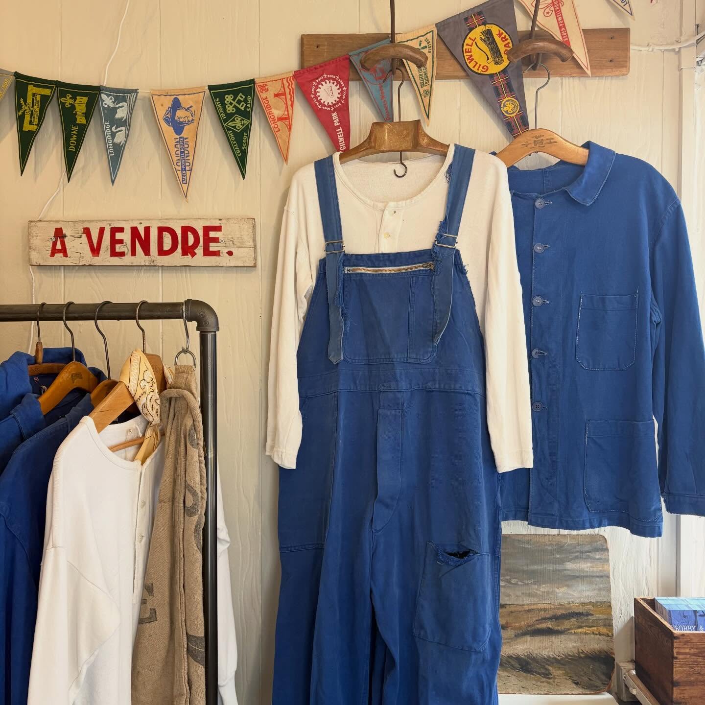 “Blue blue, electric blue…”
Just a selection of our extensive Vintage French Bleu de Travail in cobalt blue hue. A stylish alternative to the more conventional navy workwear, especially in the Spring and Summer months!
We are open all Bank Holiday weekend