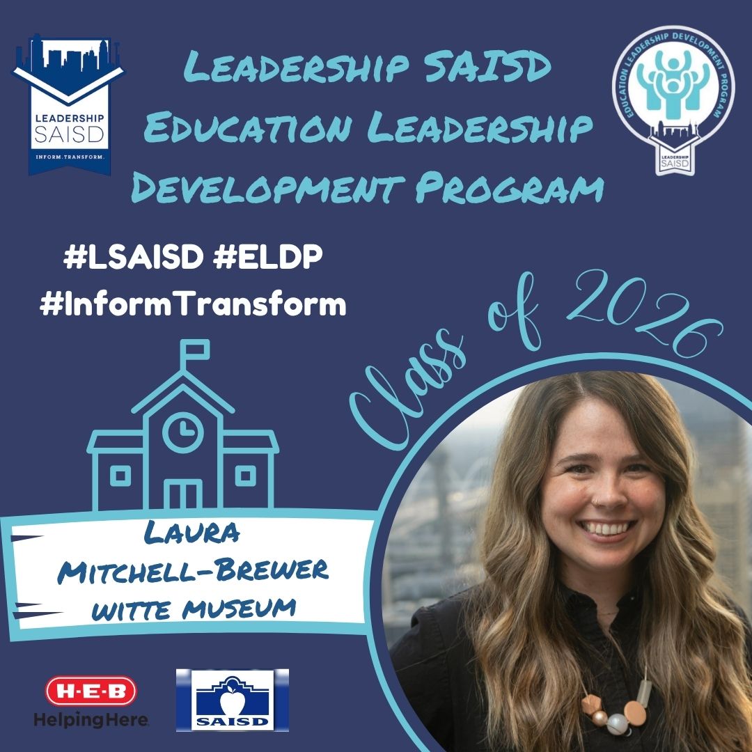 #ELDP Class of 2026 Spotlight ✨ Laura Mitchell-Brewer is the Director of Grants and Major Gifts at the Witte Museum, where she oversees the grants administration process, including applications, reporting, and donor stewardship. She earned her undergraduate degree from Southwestern University in Georgetown, Texas, and later received a Master of Public Administration from the University of North Texas in Denton. Before entering the nonprofit sector, Laura spent over a decade in local government in North Texas. She found that her passion for writing and desire for meaningful work led her to the nonprofit world in 2021—where she’s felt at home ever since. A recent transplant to San Antonio, Laura grew up outside Houston and has long-standing ties to Central and South Texas through her family. In her free time, she volunteers with the Junior League of San Antonio, enjoys reading and cooking, and shares her home with her husband, two dachshunds, and two rescue cats. #LSAISD #informtransform #publiceducation Thank you to our 2026 Program Sponsors @heb and @sanantonioisd