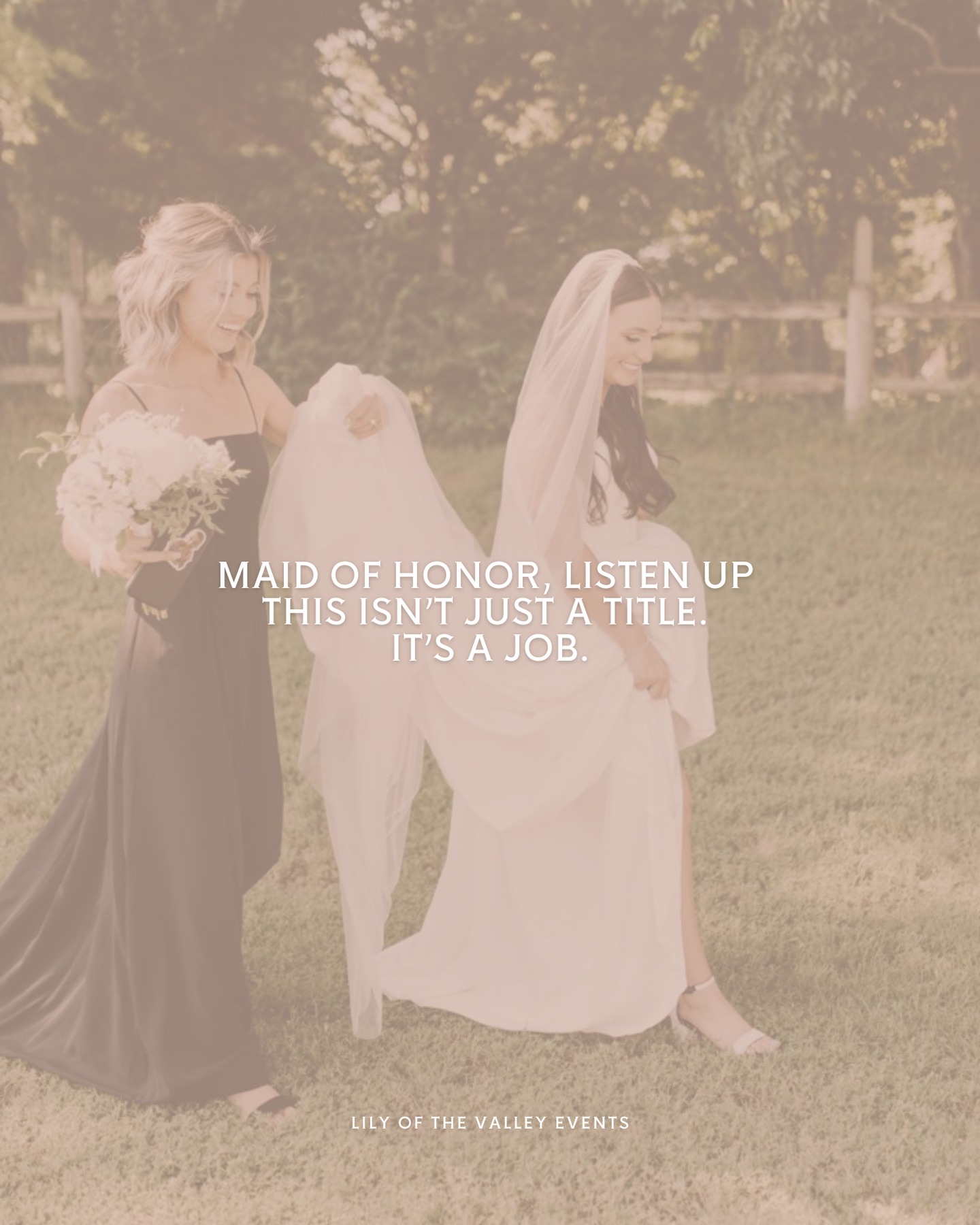 Being Maid of Honor isn’t about throwing the best bachelorette (although we love that too).
It’s about being the steady person in the room. The one who notices when the bride hasn’t eaten. The one who redirects drama. The one who keeps things moving without making it feel rushed.
The best MOHs aren’t loud.
They’re observant.
If you’re stepping into this role soon, just know, your calm presence matters more than you think 🤍
Tag a Maid of Honor who needs this!