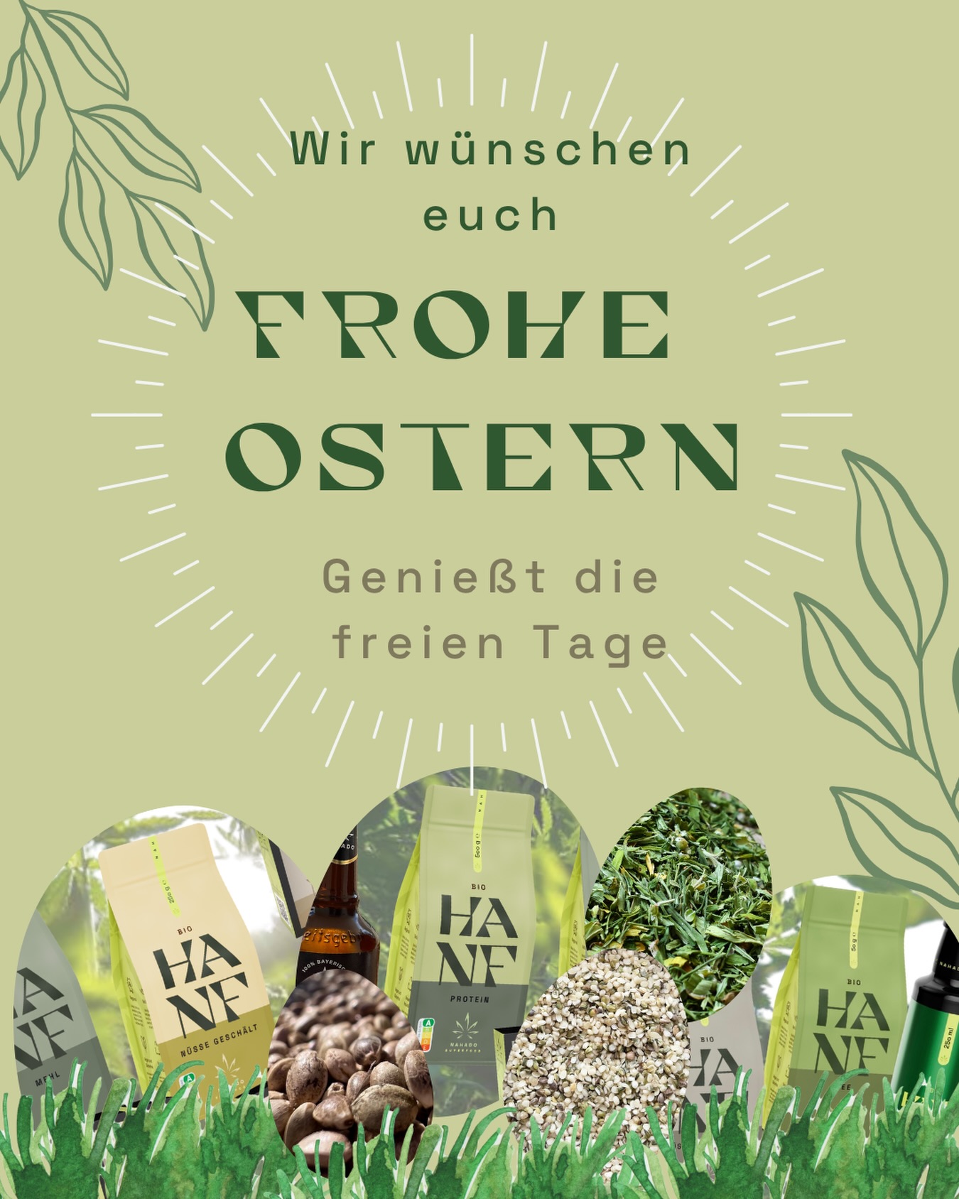 Frohe Ostern euch allen, genießt das schöne Wetter, die freien Tage und lasst es euch gutgehen 🐰☀️💚