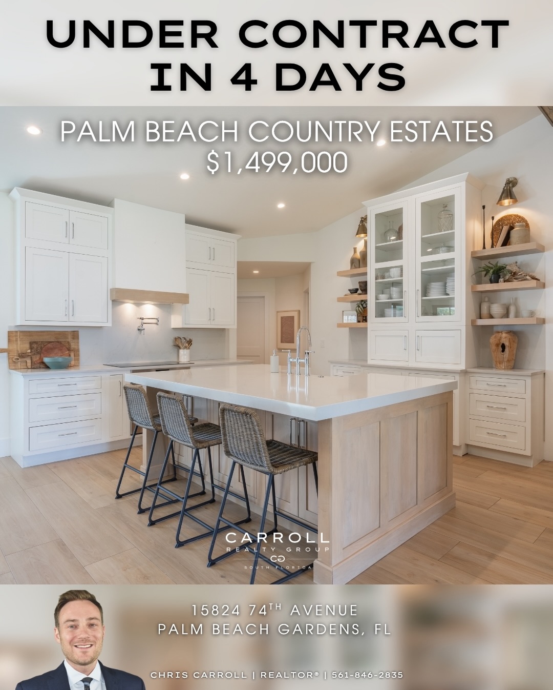 💥UNDER CONTRACT IN THE FIRST WEEKEND
📍15824 74th Ave N, Palm Beach Gardens, FL - Last asking $1,499,000
That was fast! This renovated 4-bedroom home in Palm Beach Country Estates offered what buyers are actively searching for in Palm Beach Gardens real estate - acreage, no HOA, modern finishes, and a private pool.
After a high volume of showings and strong open house traffic throughout the weekend, the property generated multiple offers and quickly went under contract. Selling in Palm Beach Gardens takes more than demand - it takes the right pricing, positioning, and marketing strategy to create this kind of result.
Thinking about selling or buying in Palm Beach Gardens? Let’s connect.
📲 561-846-2835 | 🌐 carrollrealtygroup.com
@illustratedproperties @illustrated_jupiter_east
#PalmBeachGardensRealEstate #PalmBeachCountryEstates #HomesWithLandFlorida #NoHOAFlorida #southfloridahomes