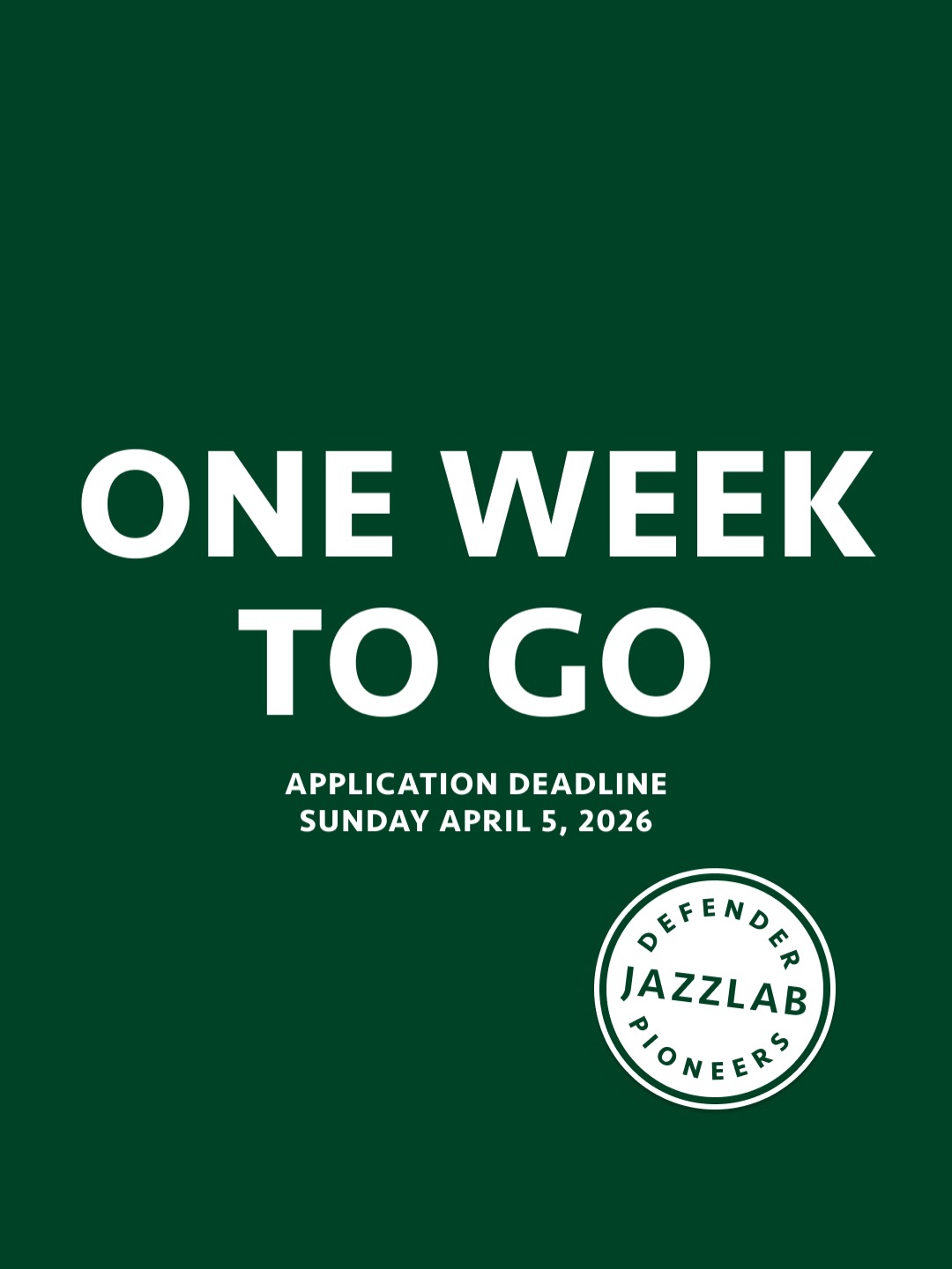 Apply now for the fabulous @Defender JazzLab Pioneers Masterclass run by @festivaldajazz @stmoritz, which comes with some great rewards and prize money.
This year’s mentors are @camillebertault (vocals), @luisperdomojazz (piano), @peterslavovbass and @kikofreitas (drums).
For information about the programme 2026 and the application process, see the link in the bio or go to festivaldajazz.ch.
See you in July 😎