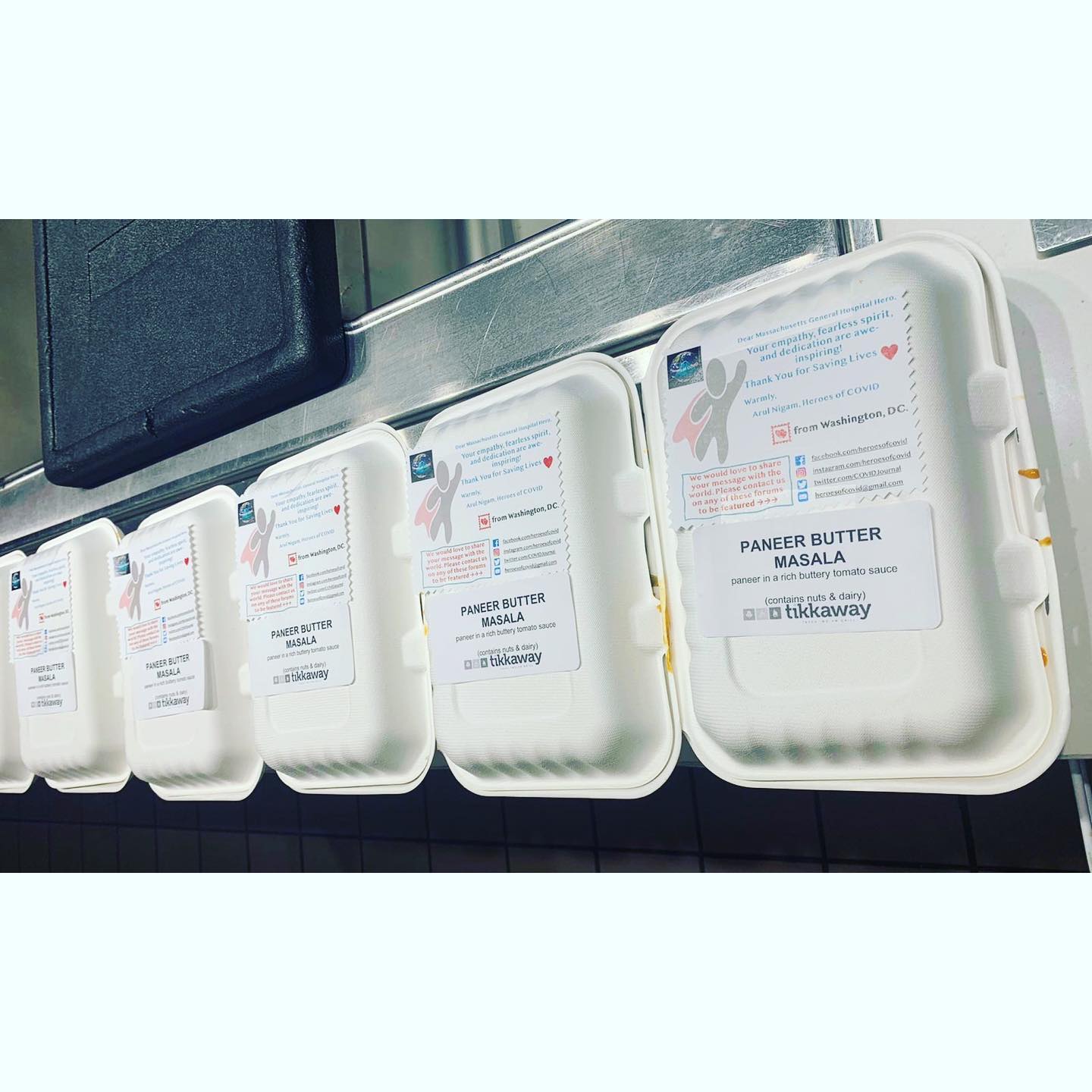 Tuesday’s Lunch for the Heroes of Massachusetts General Hospital @massgeneral @mghhmu. Thank you for everything you do! •
•
Tuesday’s Meal Donation - 25 Indian meals from @tikkawaygrill•
•
#HeroesOfCOVID #COVID19 #Coronavirus #Frontline #Heroes #Boston #MassGeneral #MGH #massachusettsgeneralhospital #HealthcareHeroes #ThanksHealthHeroes