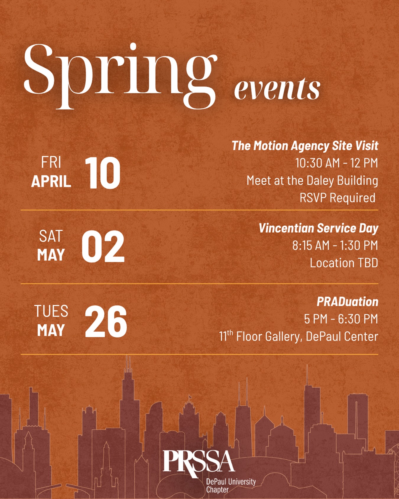 Welcome back, Blue Demons! 💙
We’re excited to see you at the events we’ve got lined up this quarter, there’s something for everyone! And this is just the beginning… we’ve got even more in the works that are coming to the calendar soon 👀
Stay tuned and keep an eye out for upcoming events you won’t want to miss!