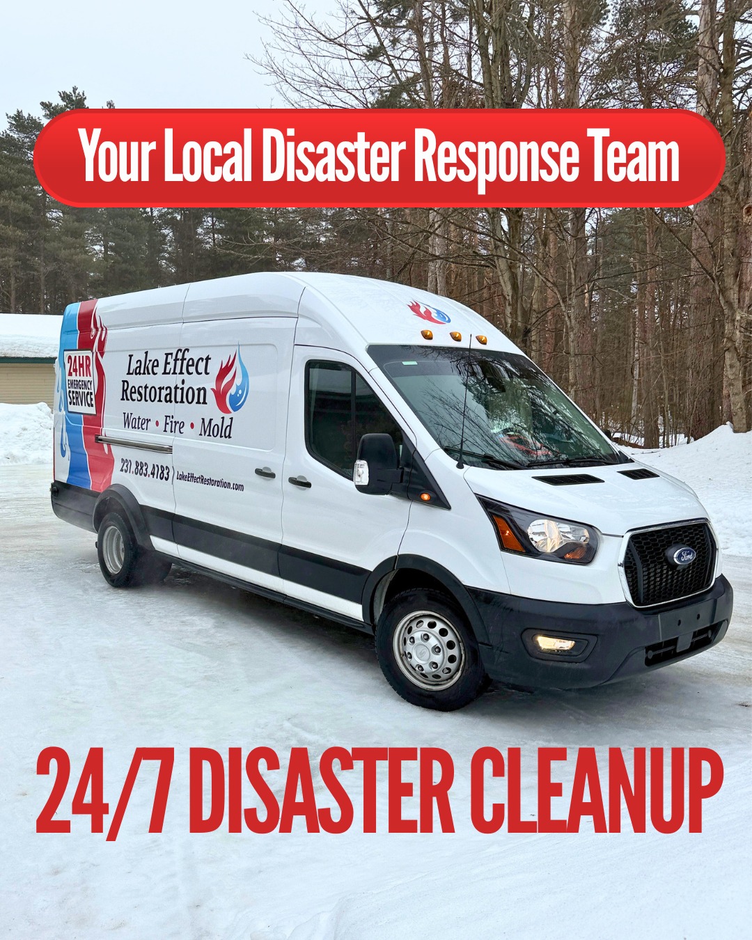 Water, fire, and mold damage can happen fast and turn into bigger problems just as quickly. Our team is ready 24 hours a day to respond, stop the damage, and begin the cleanup and restoration process so your home or business is protected
When disaster strikes, Lake Effect Restoration is there to help. Give us a call at (231) 883-4183 for a free consultation. We work with all insurance companies.