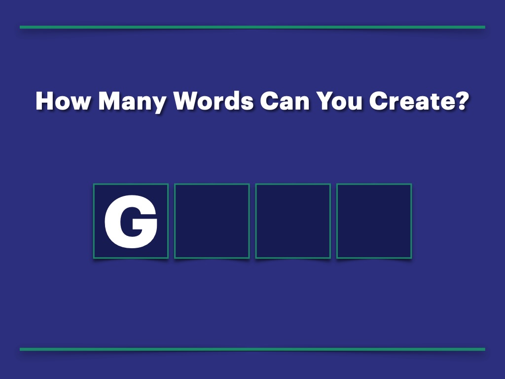 Quick warmup! How many four letter words can you make starting with “G”?
#inglesparaadultos #inglesnoinstagram #englishvocab #vocabularylearning #practicemakesprogress