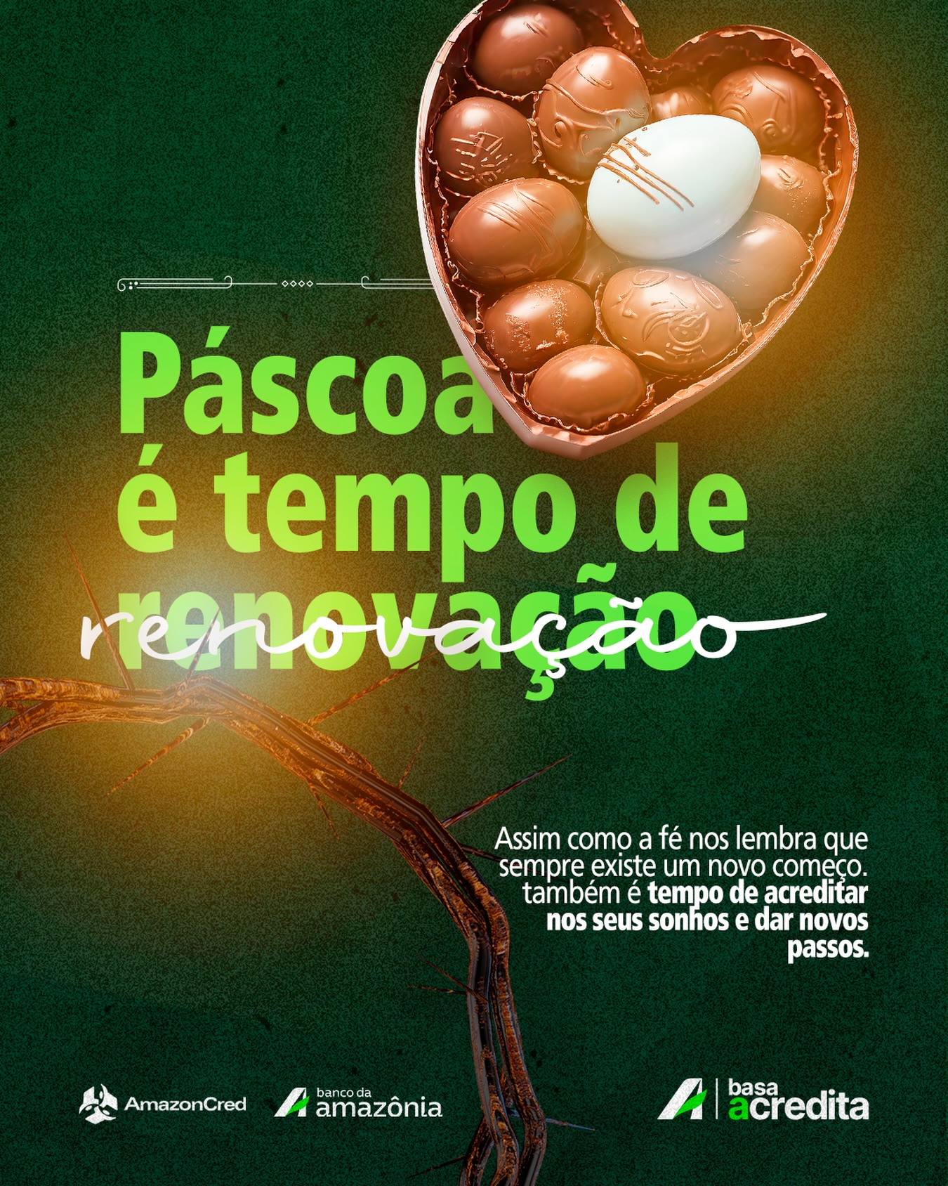 A Páscoa é um momento de reflexão, fé e renovação. ✝️
Ela nos lembra que, mesmo depois dos desafios, sempre existe a chance de recomeçar.
Se você tem um sonho, um negócio ou um projeto que deseja tirar do papel, talvez este seja o momento de dar o próximo passo.
A AmazonCred está aqui para apoiar quem acredita no próprio trabalho e quer construir um futuro melhor.
✨ Que esta Páscoa renove sua fé, sua esperança e seus planos.
📩 Fale conosco e saiba como podemos ajudar você a cresce
#Pascoa #FelizPascoa #Renovação #Esperança #AmazonCred