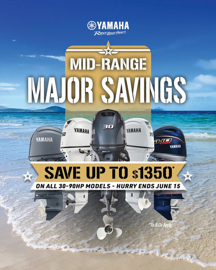 Big savings have landed at Yamaha Yamba ๐ฅ
Save up to $1,350 on all 30โ90HP outboards โ perfect time to repower or upgrade your setup.
From the river to offshore, thereโs never been a better excuse to get on the water ๐ค
๐ Drop into Yamba Yamaha or shoot us a message to find the right motor for you
โณ Ends June 15 โ donโt miss it
#YamahaOutboards #Yamba #NSWBoating #BoatLife